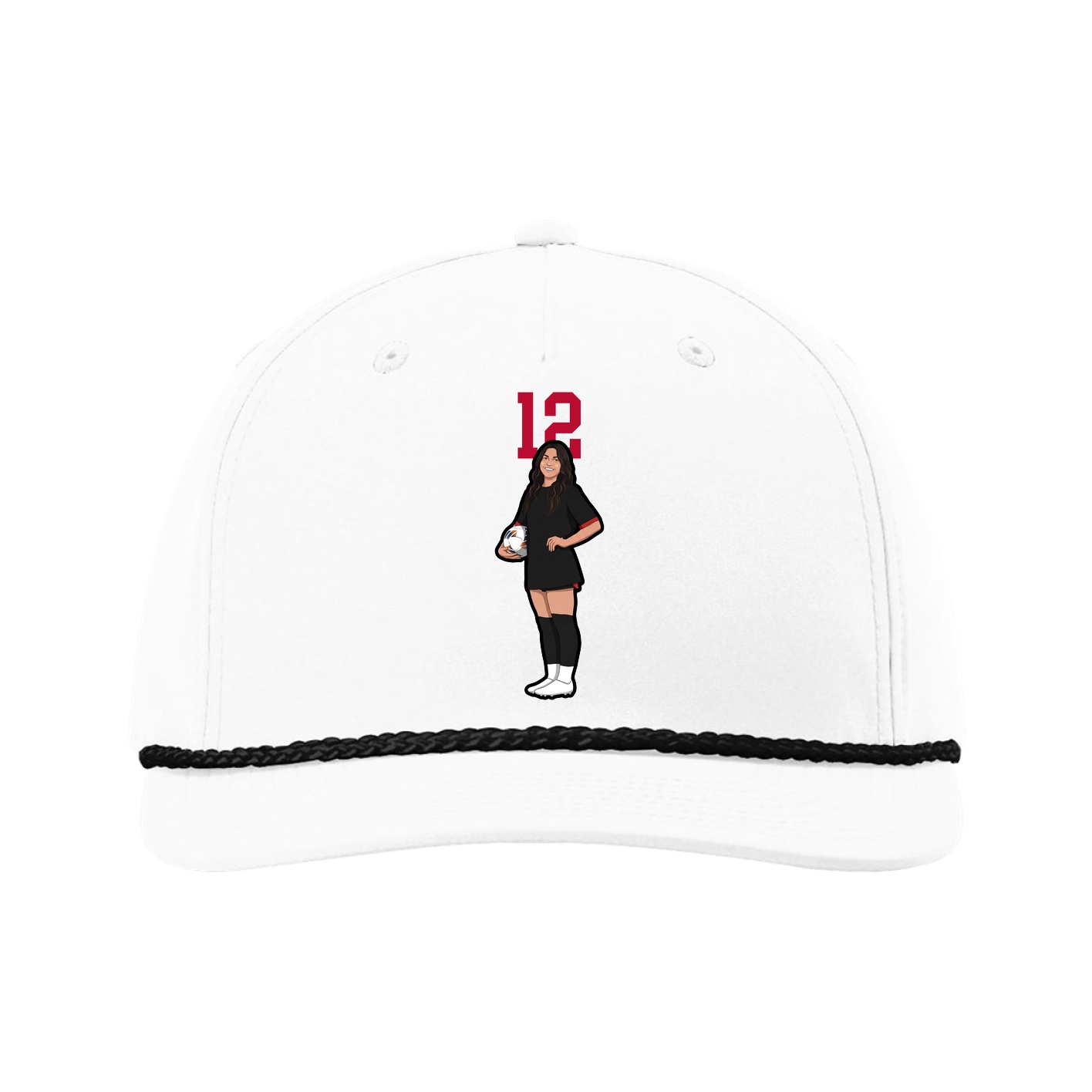 Five-Panel Classic Rope Cap — Number Top in White