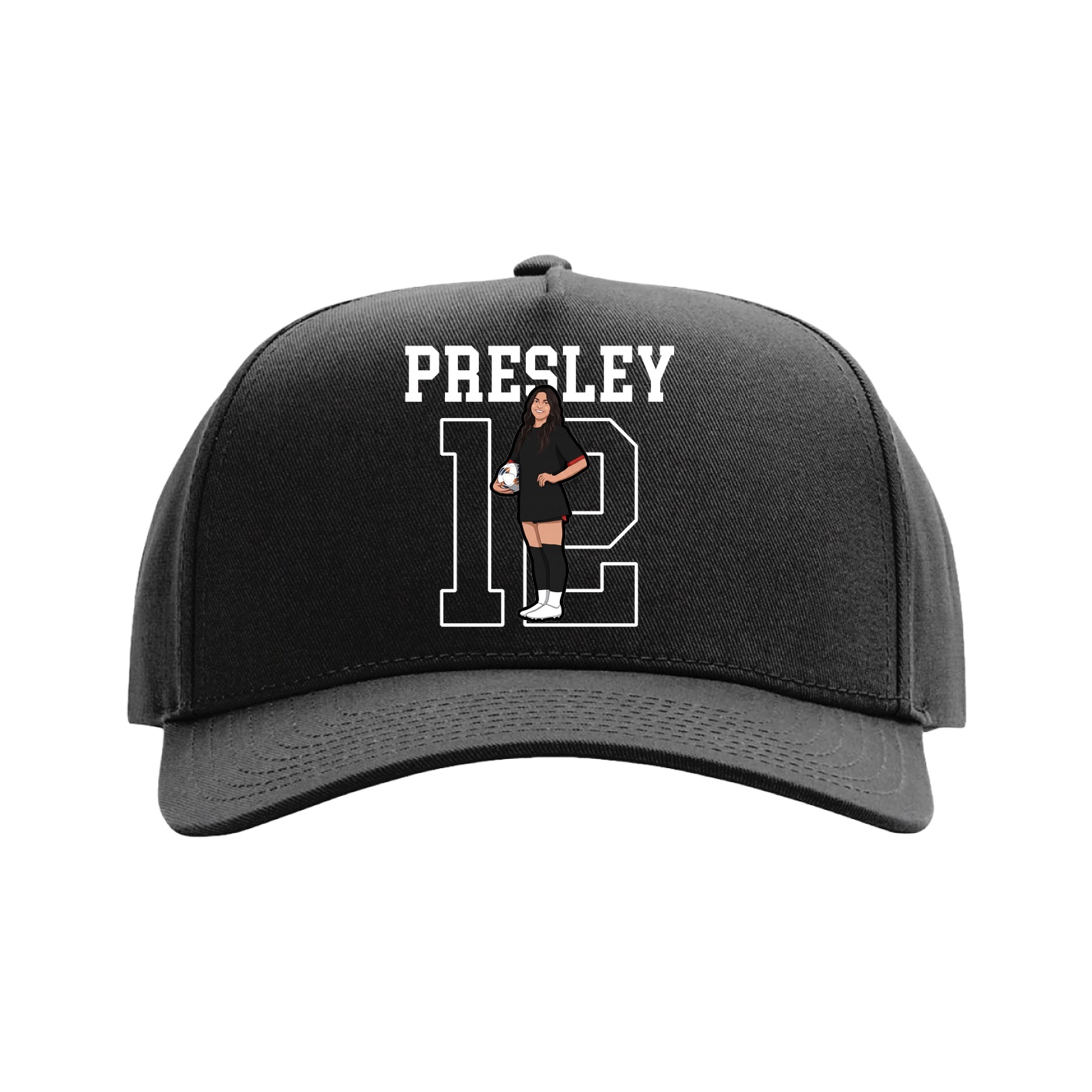 Full Fabric Five-Panel Champ Cap — Shirsey in Black
