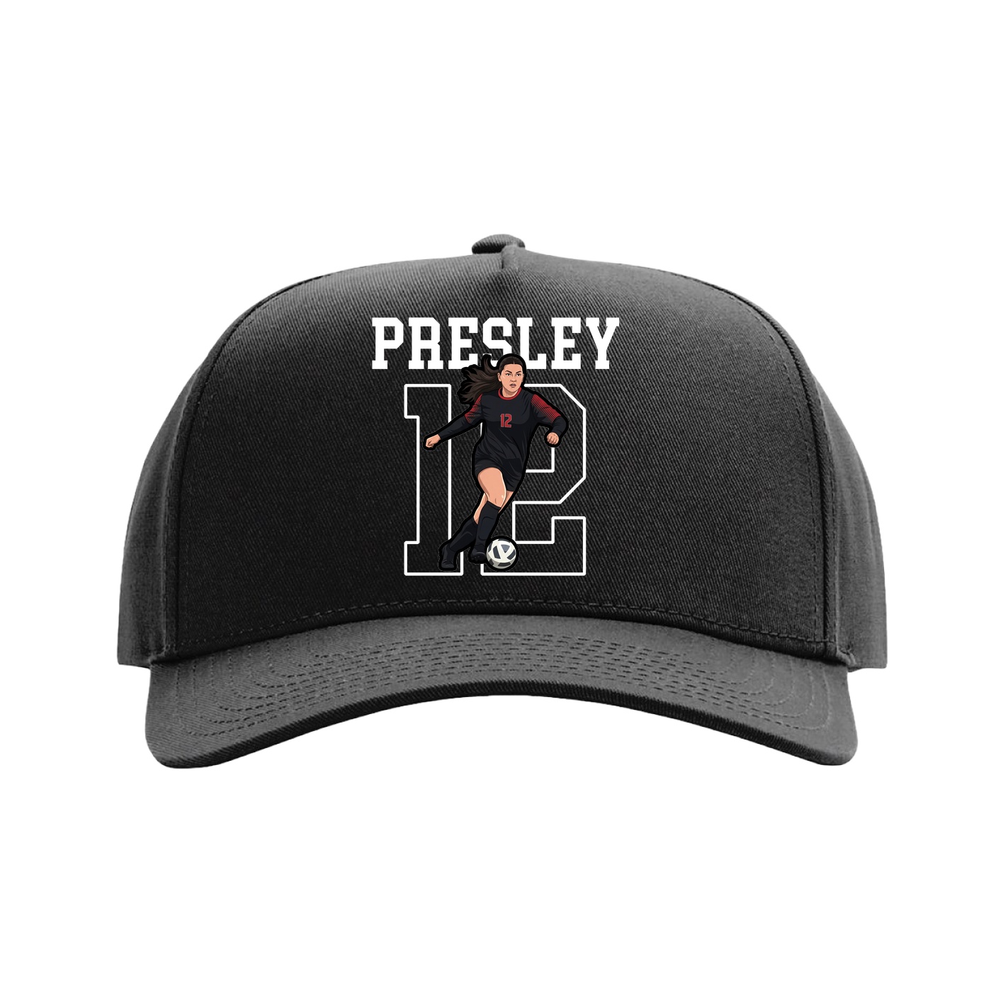Full Fabric Five-Panel Champ Cap — Shirsey in Black