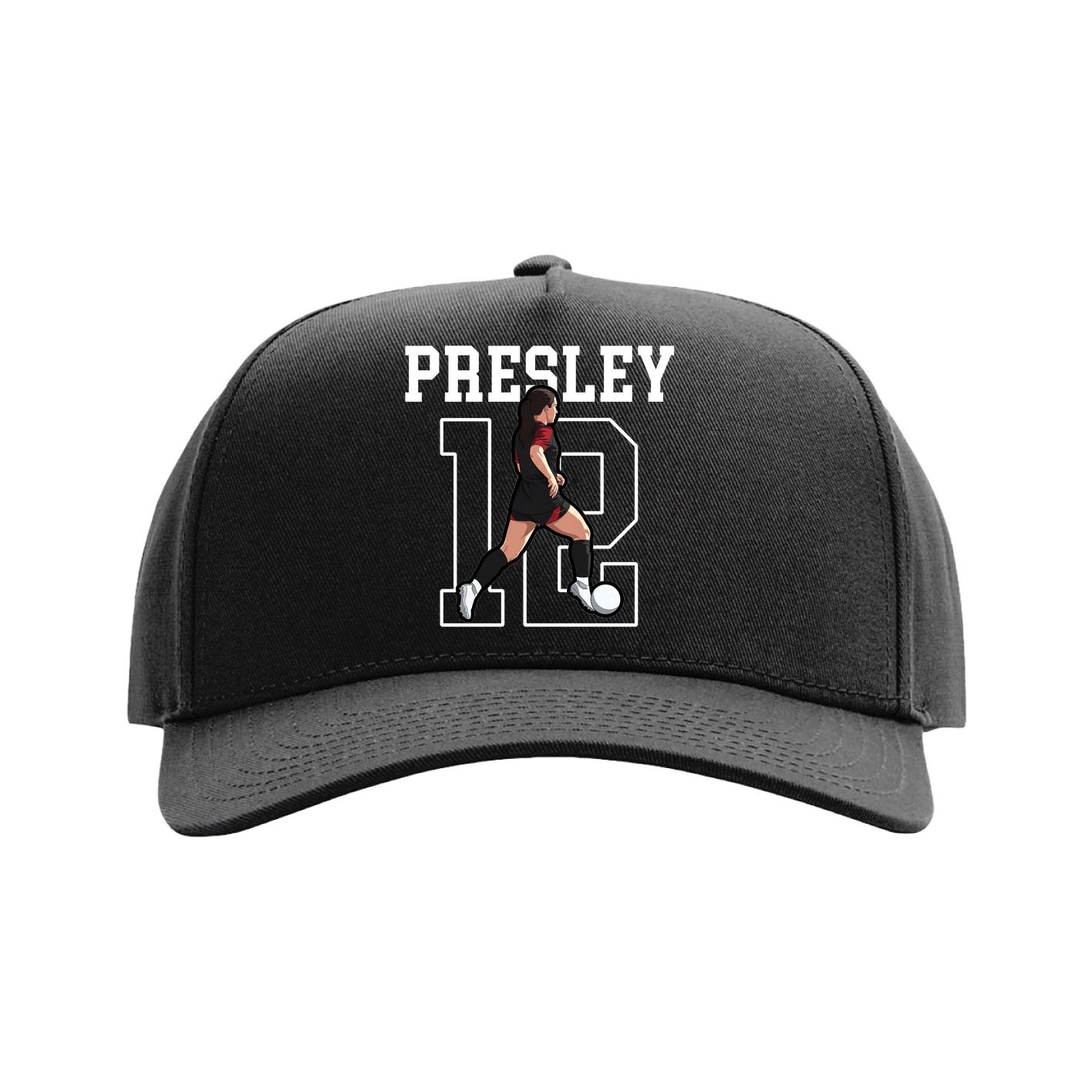 Full Fabric Five-Panel Champ Cap — Shirsey in Black