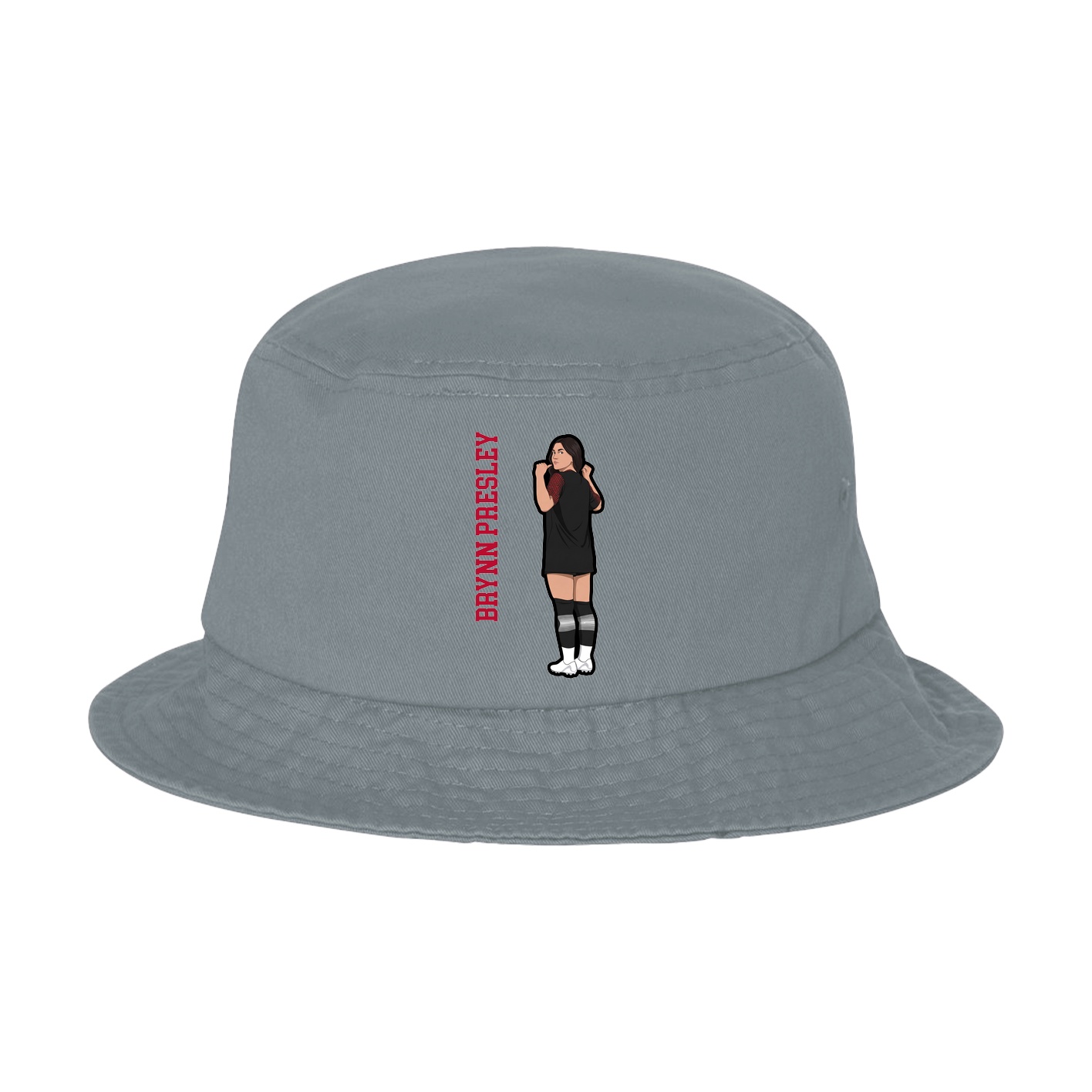 Bucket Cap — Name Vertical in Grey