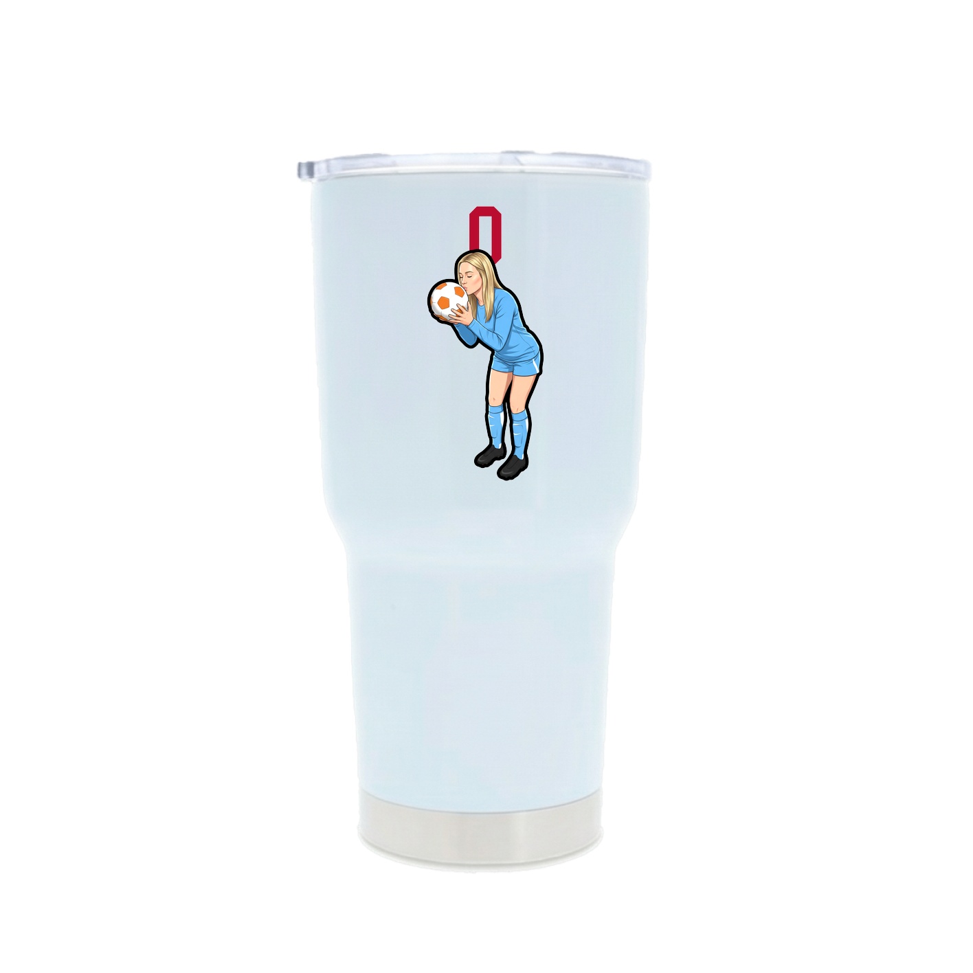 30oz Stainless Steel Tumbler — Number Top in White
