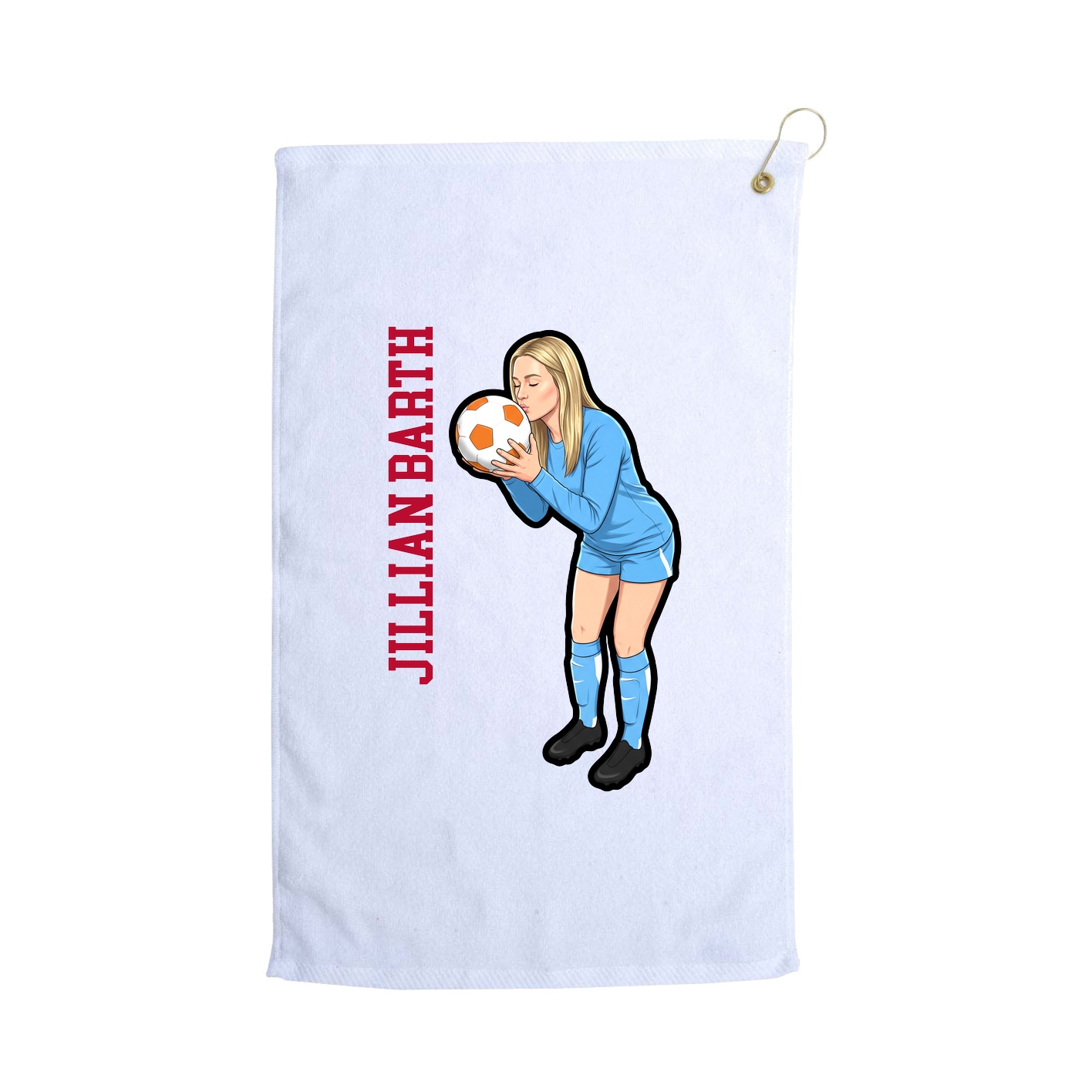 Golf Towel — Name Vertical in White