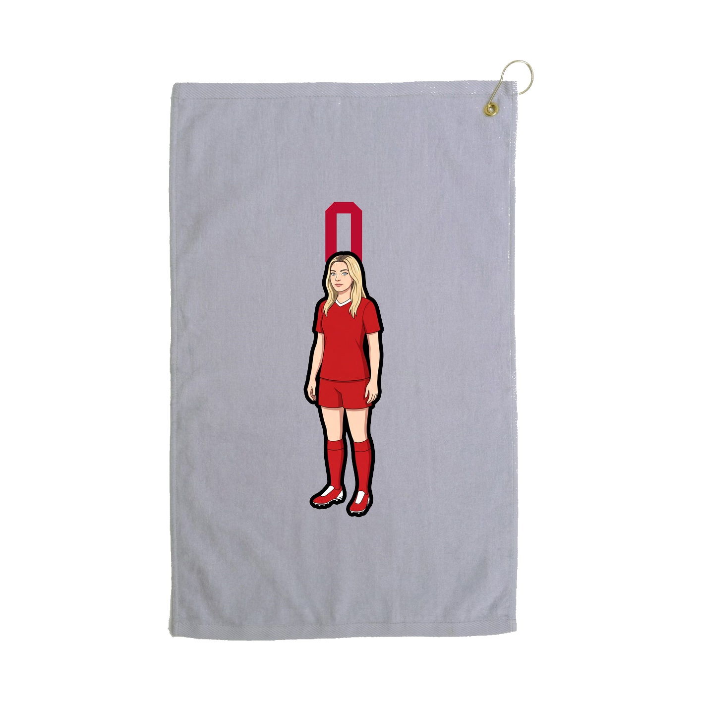 Golf Towel — Number Top in Grey
