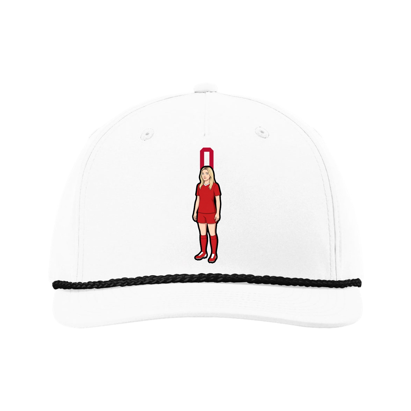 Five-Panel Classic Rope Cap — Number Top in White