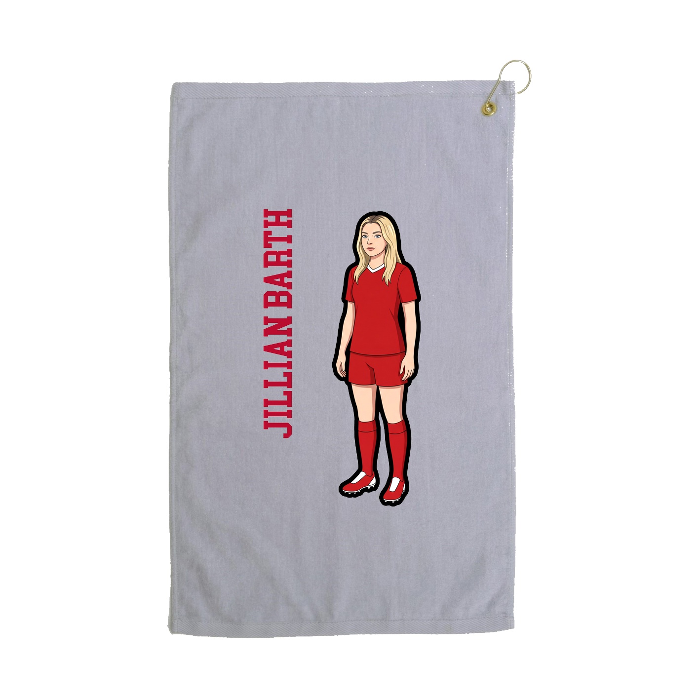 Golf Towel — Name Vertical in Grey