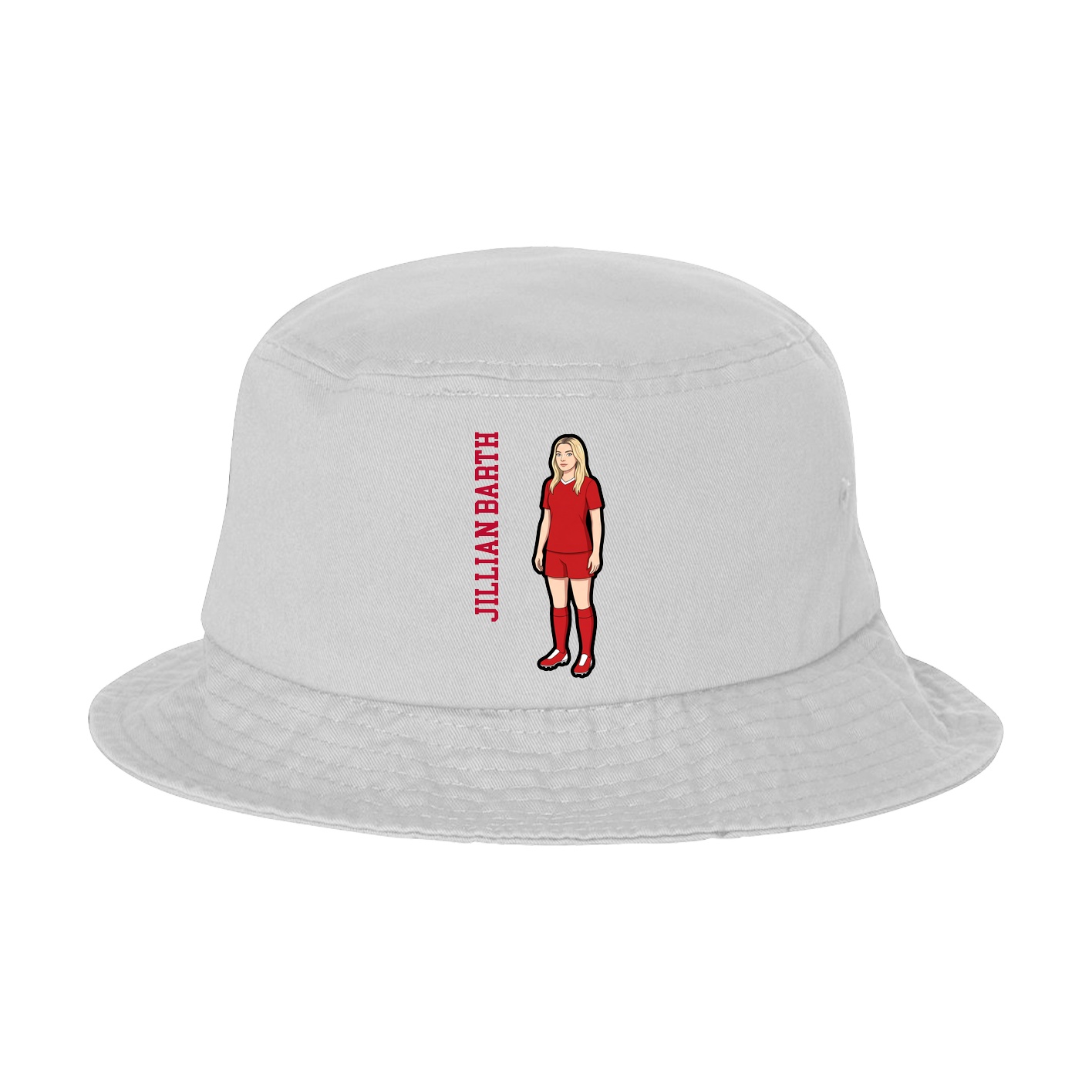 Bucket Cap — Name Vertical in White