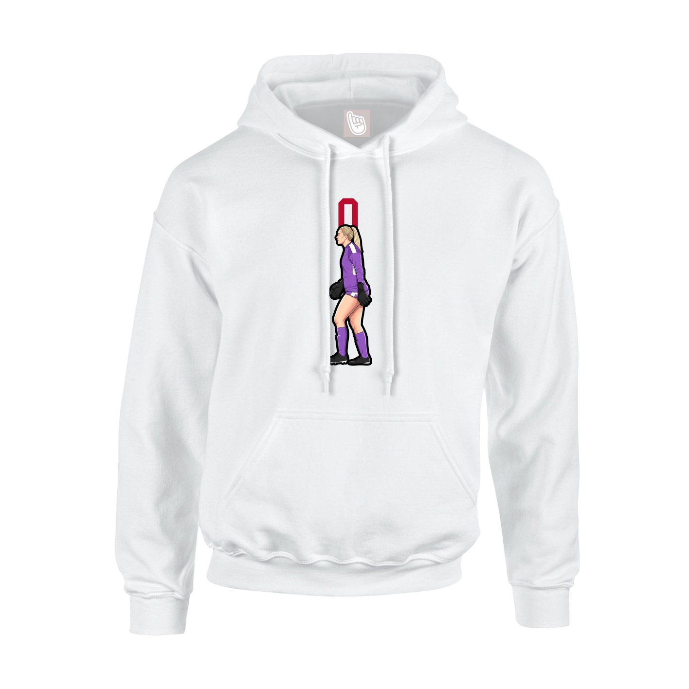Youth Hoodie — Number Top in White