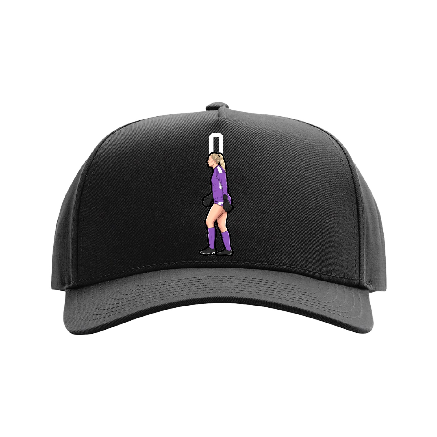 Full Fabric Five-Panel Champ Cap — Number Top in Black