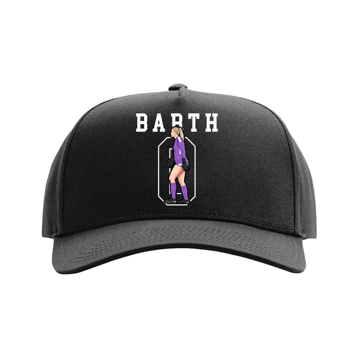 Full Fabric Five-Panel Champ Cap — Shirsey in Black
