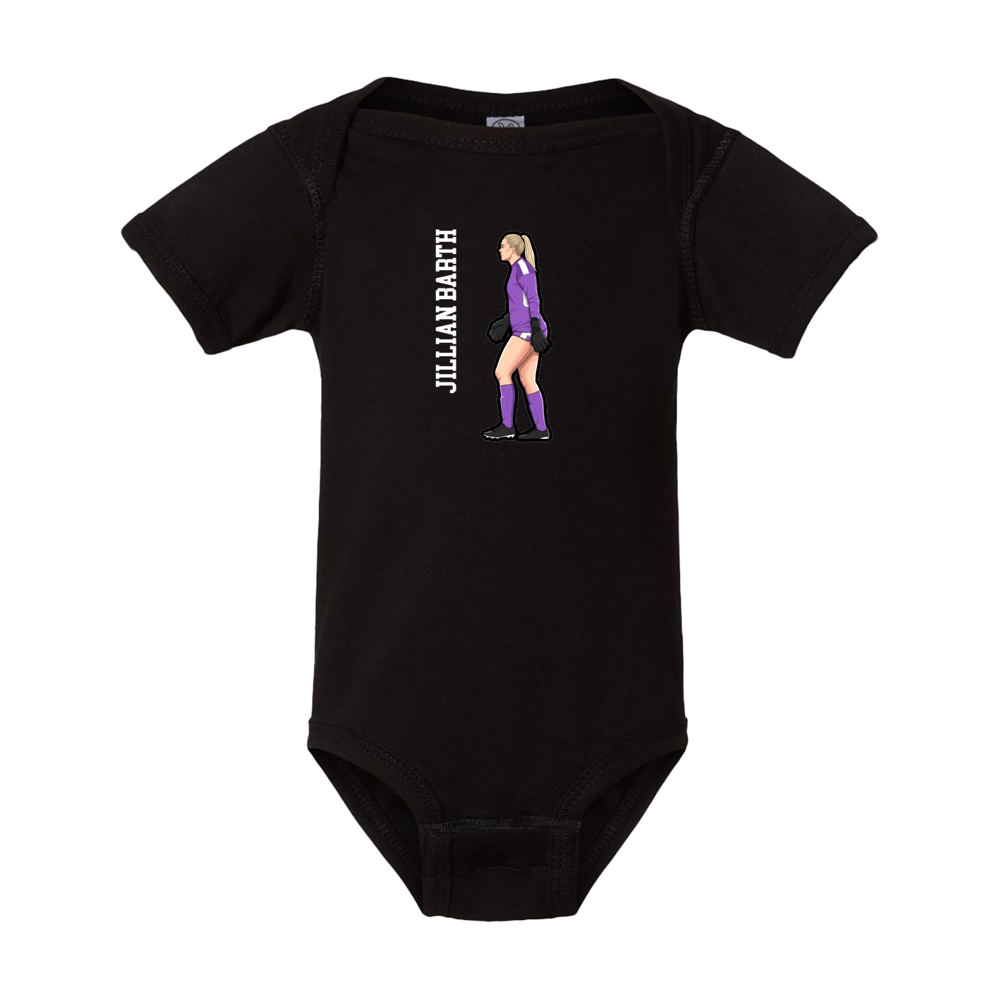 Baby Onesie — Name Vertical in Black