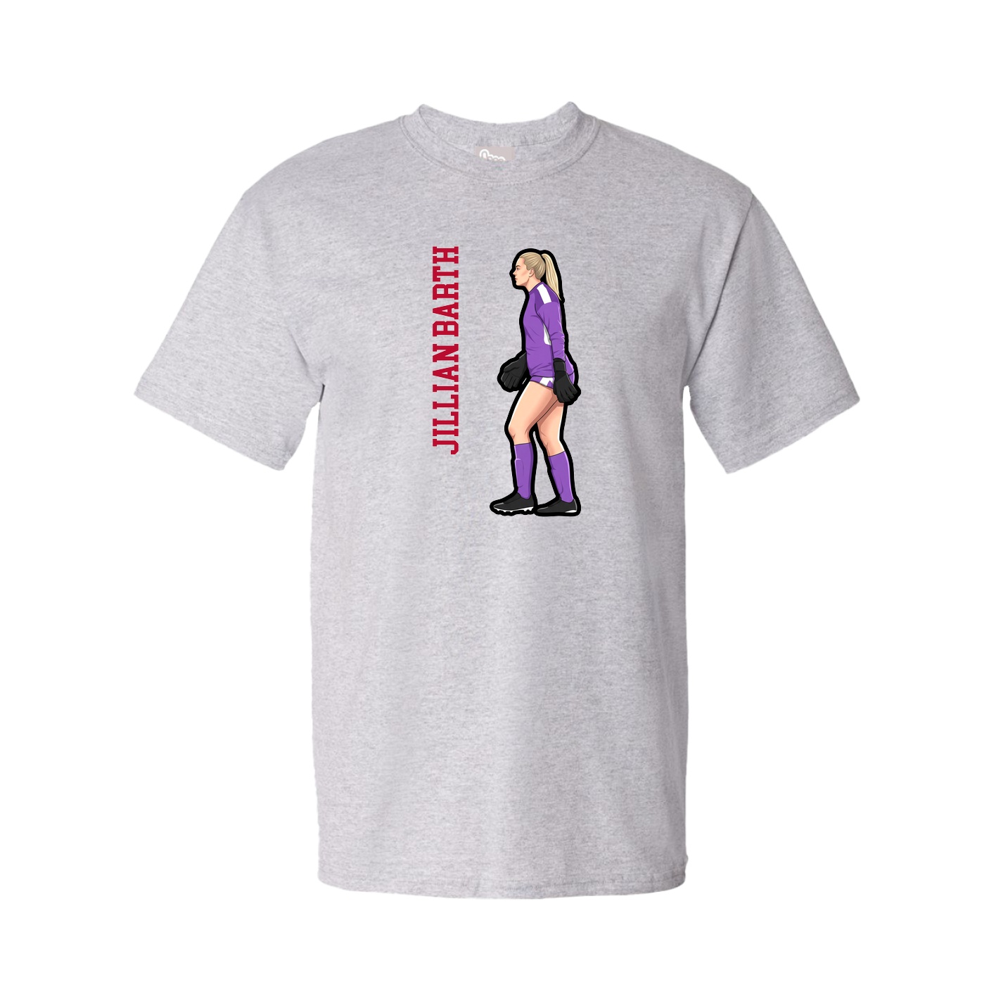 Youth Tee — Name Vertical in Grey