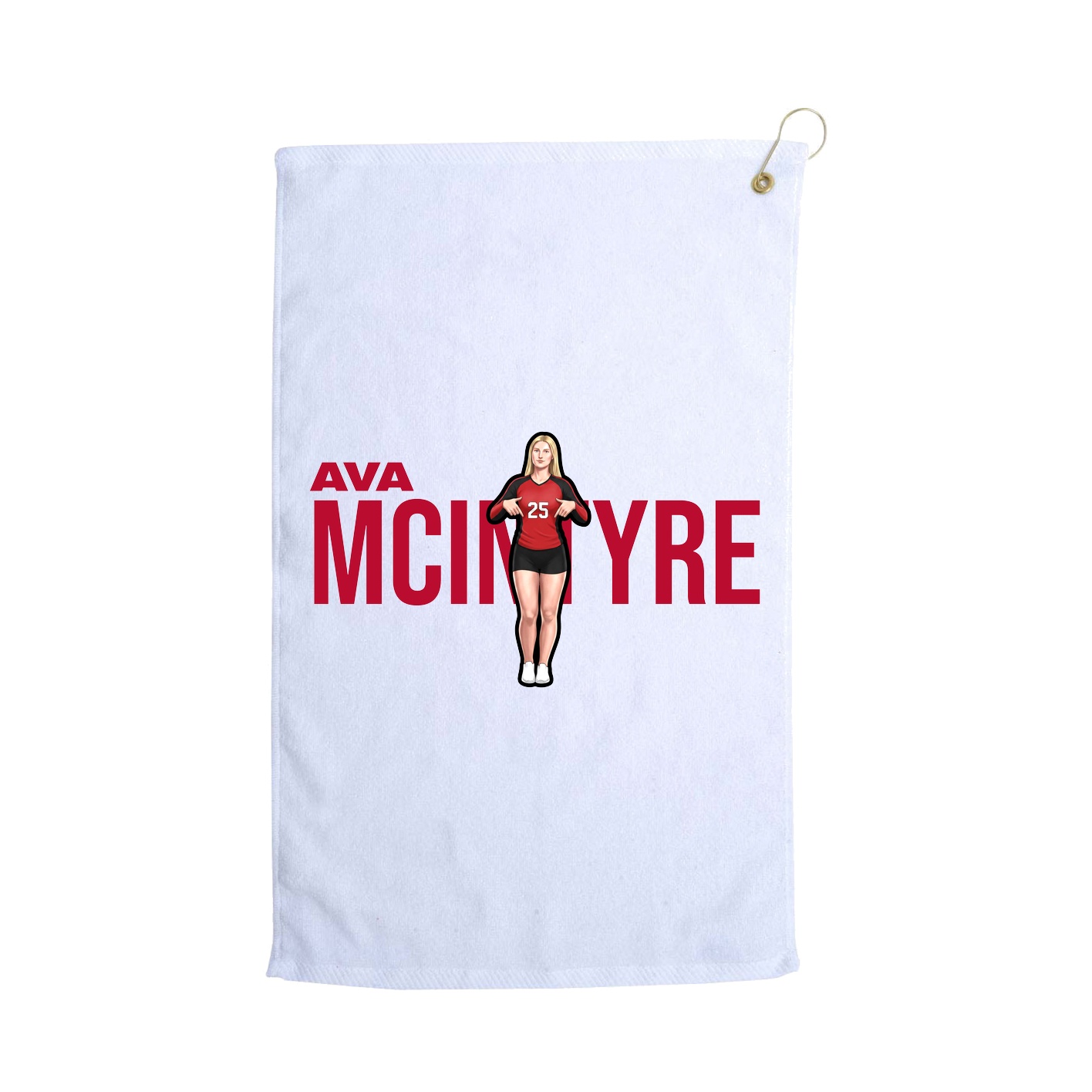 Golf Towel — Player Name in White