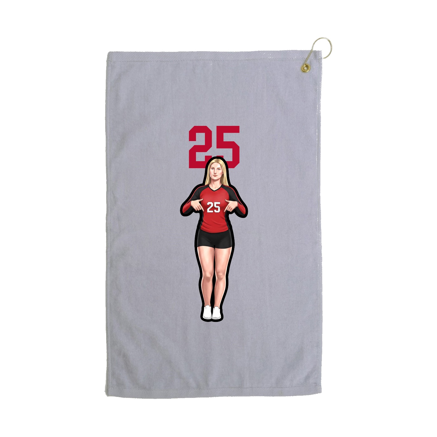 Golf Towel — Number Top in Grey