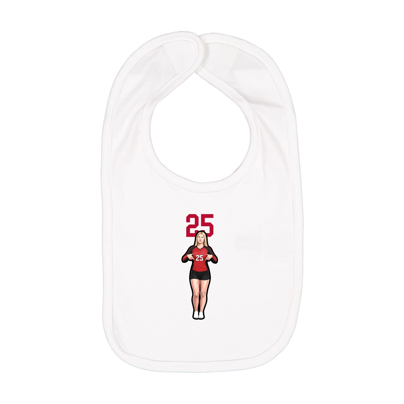 Infant Bib — Number Top in White