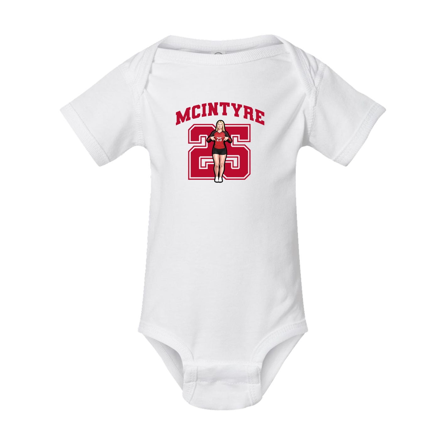 Baby Onesie — Number in White