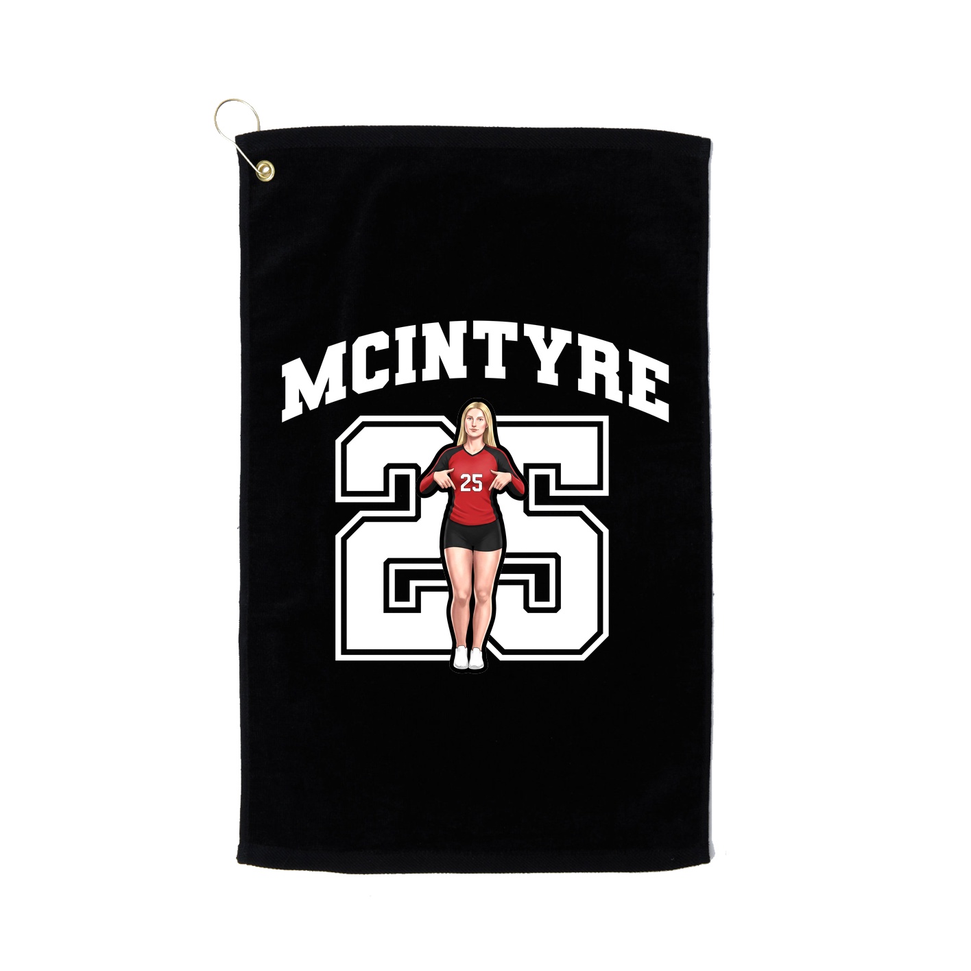 Golf Towel — Number in Black