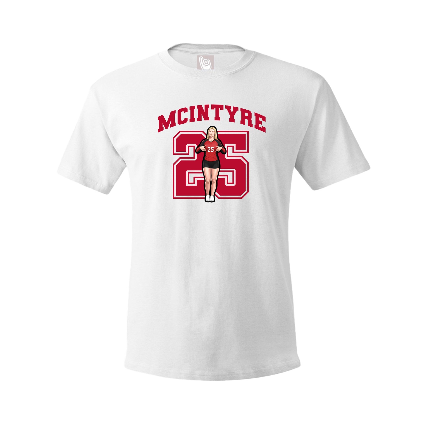 Youth Tee — Number in White