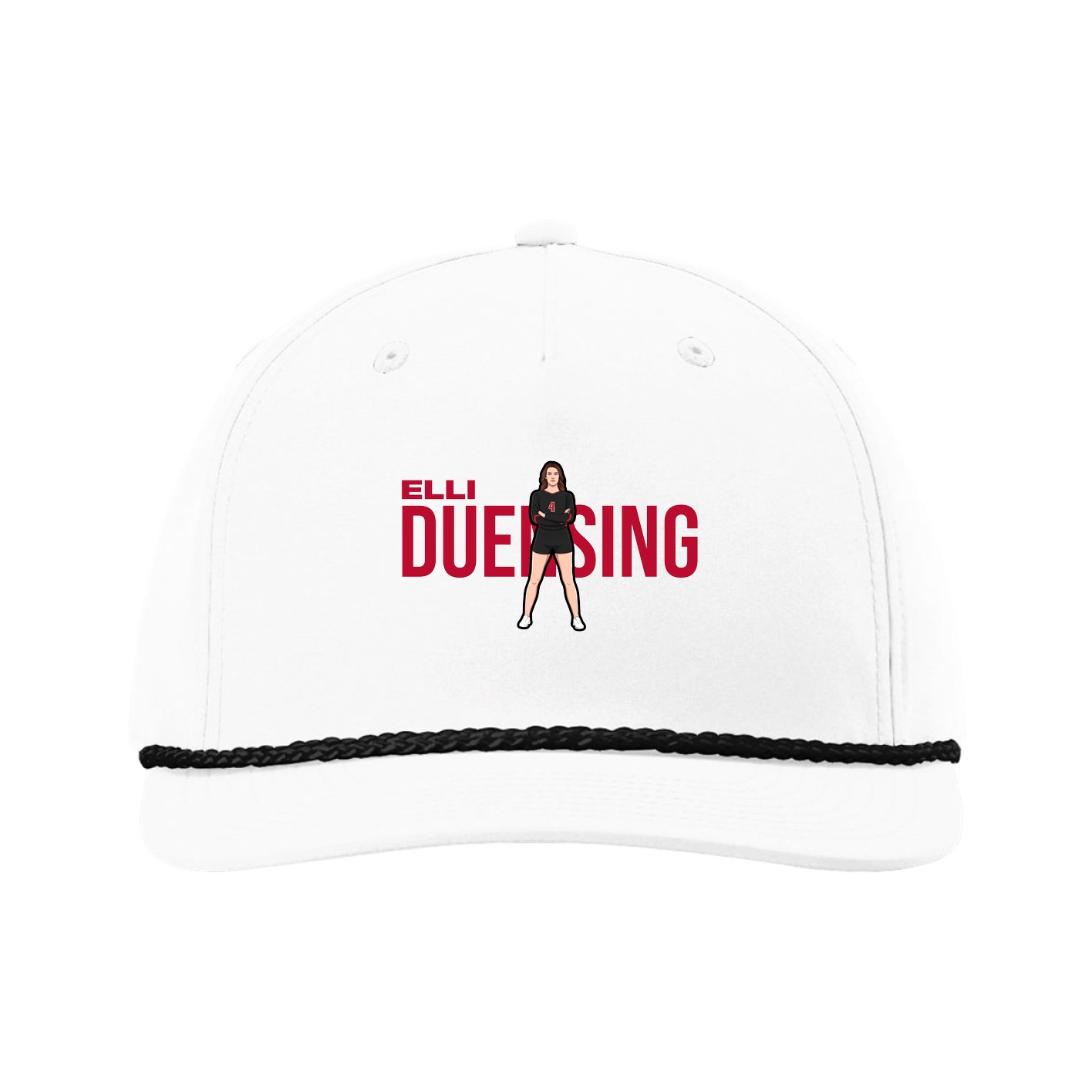Five-Panel Classic Rope Cap — Player Name in White