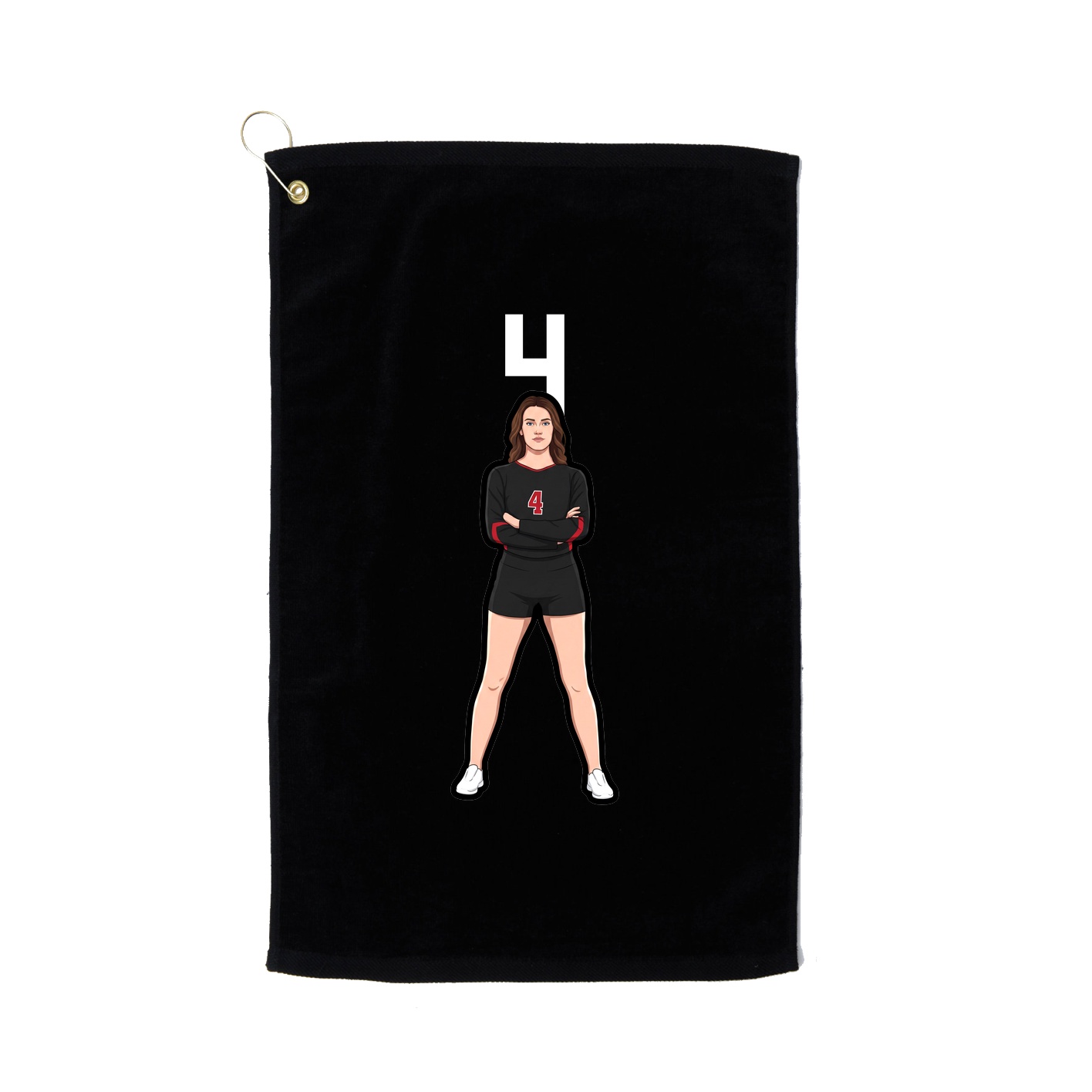 Golf Towel — Number Top in Black