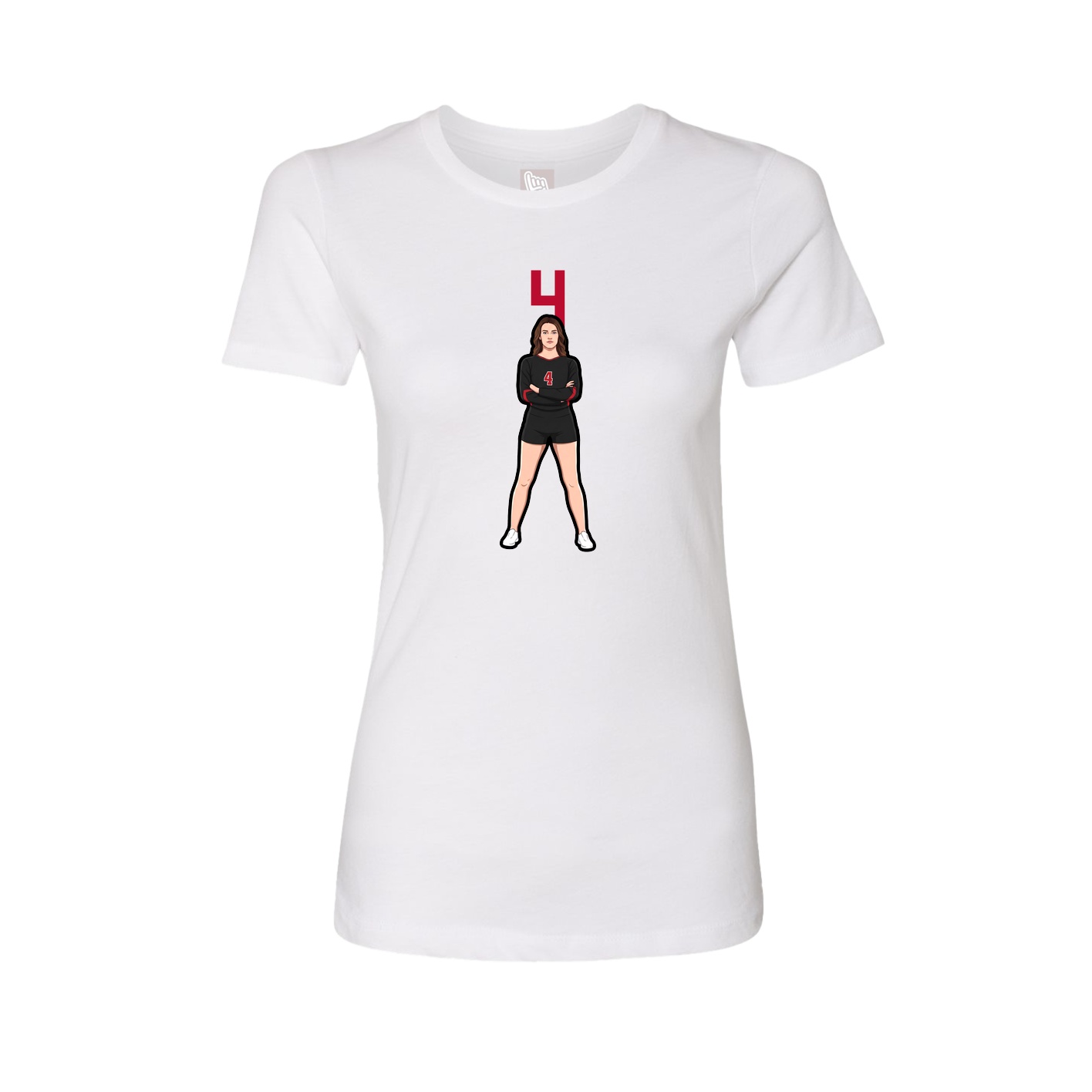 Fitted Women's Tee — Number Top in White