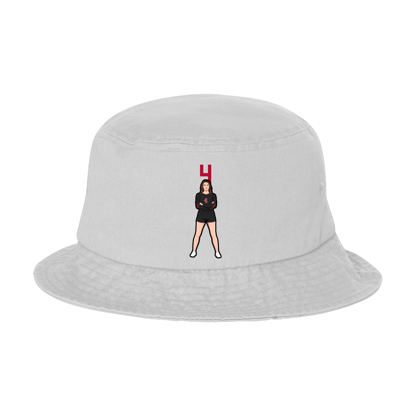 Bucket Cap — Number Top in White