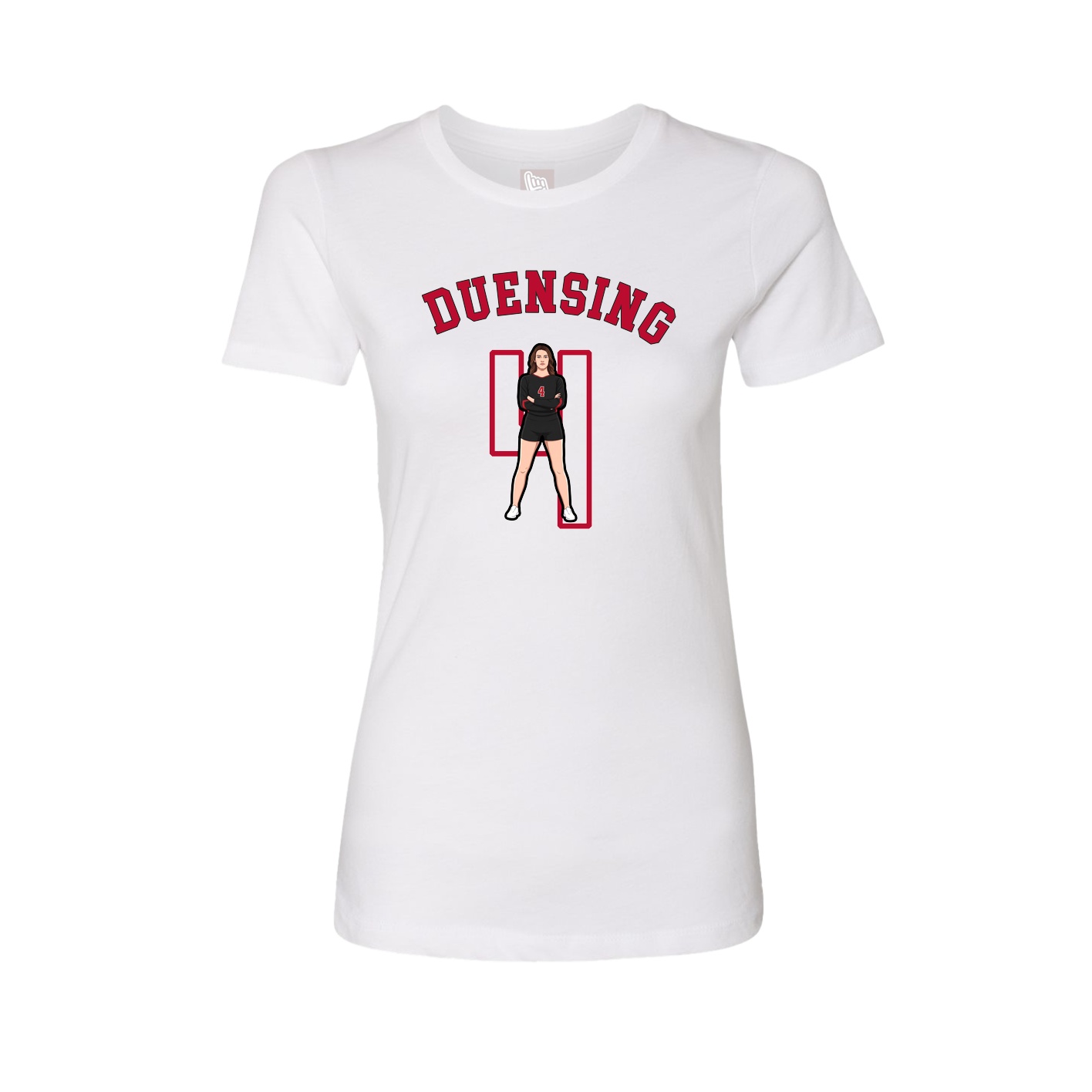 Fitted Women's Tee — Shirsey Arch in White