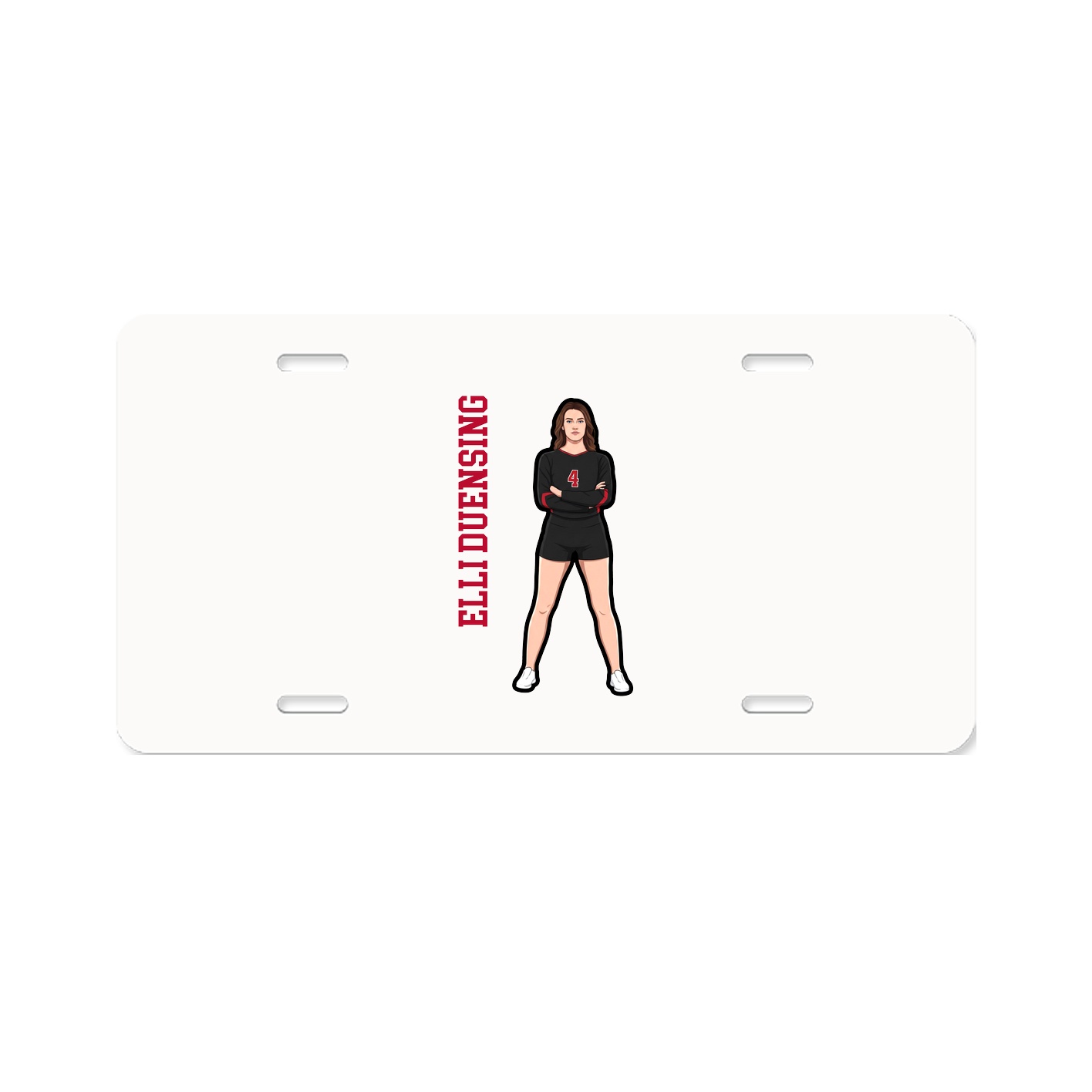 License Plate — Name Vertical in Classic