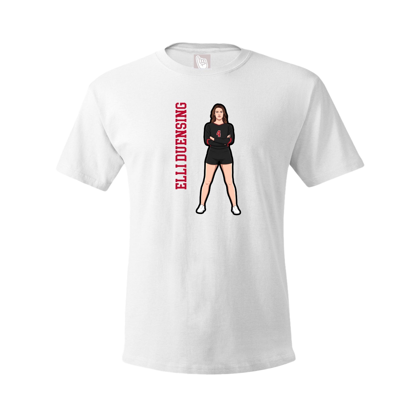 Tee — Name Vertical in White
