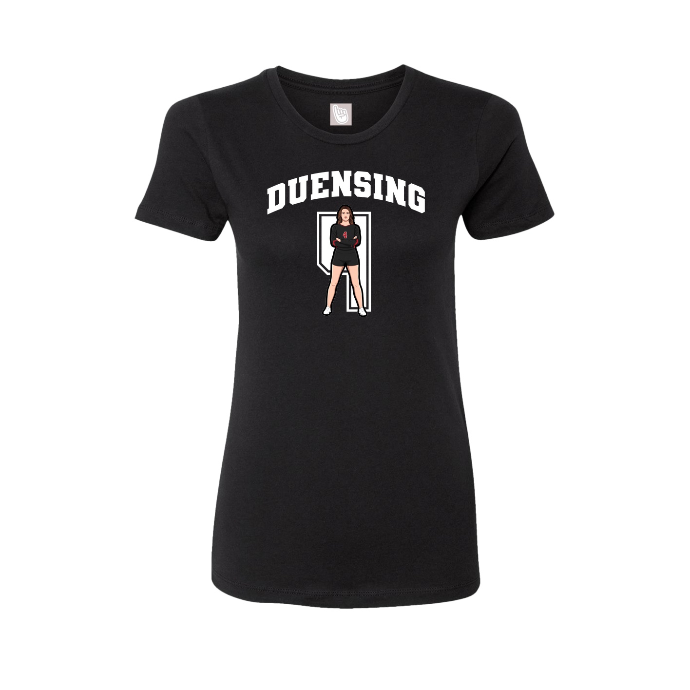 Fitted Women's Tee — Number in Black