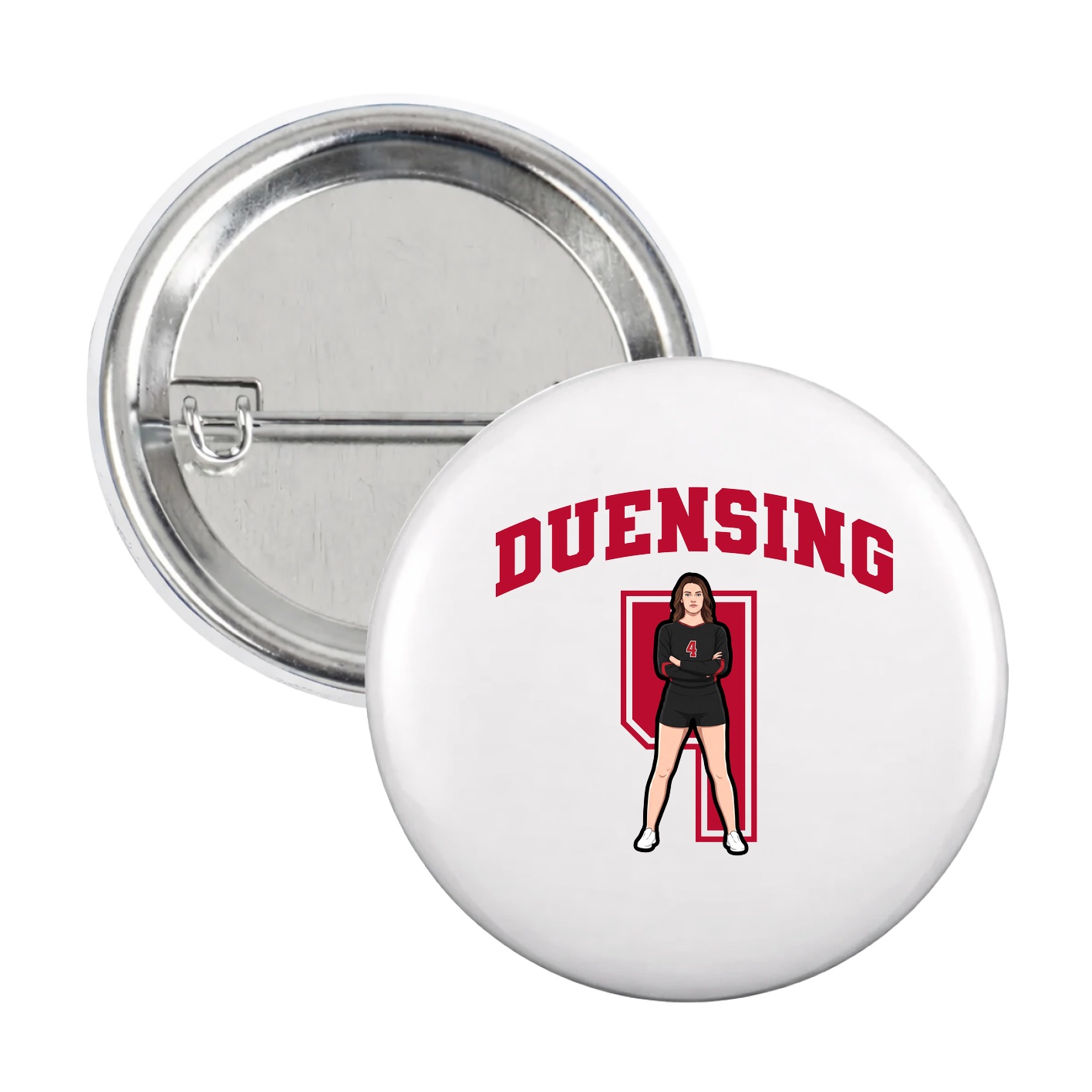 Game Day Button — Number in White