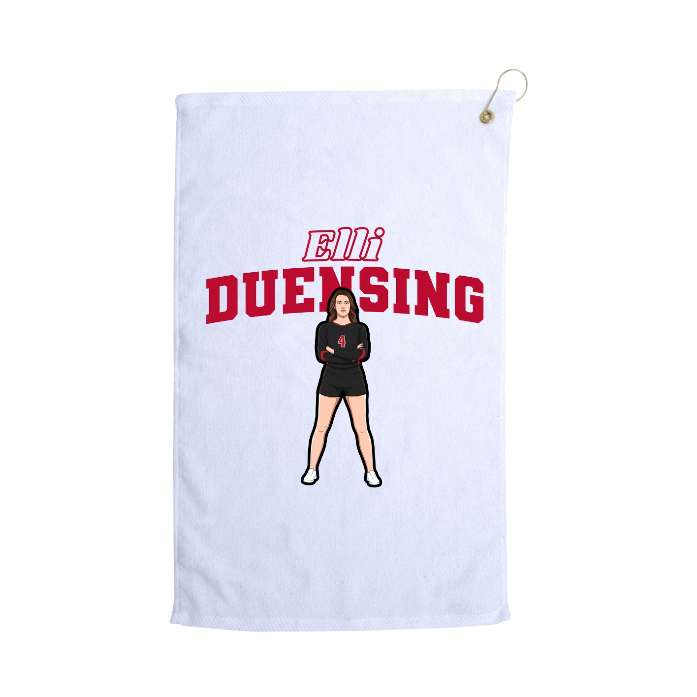Golf Towel — Name Arch in White