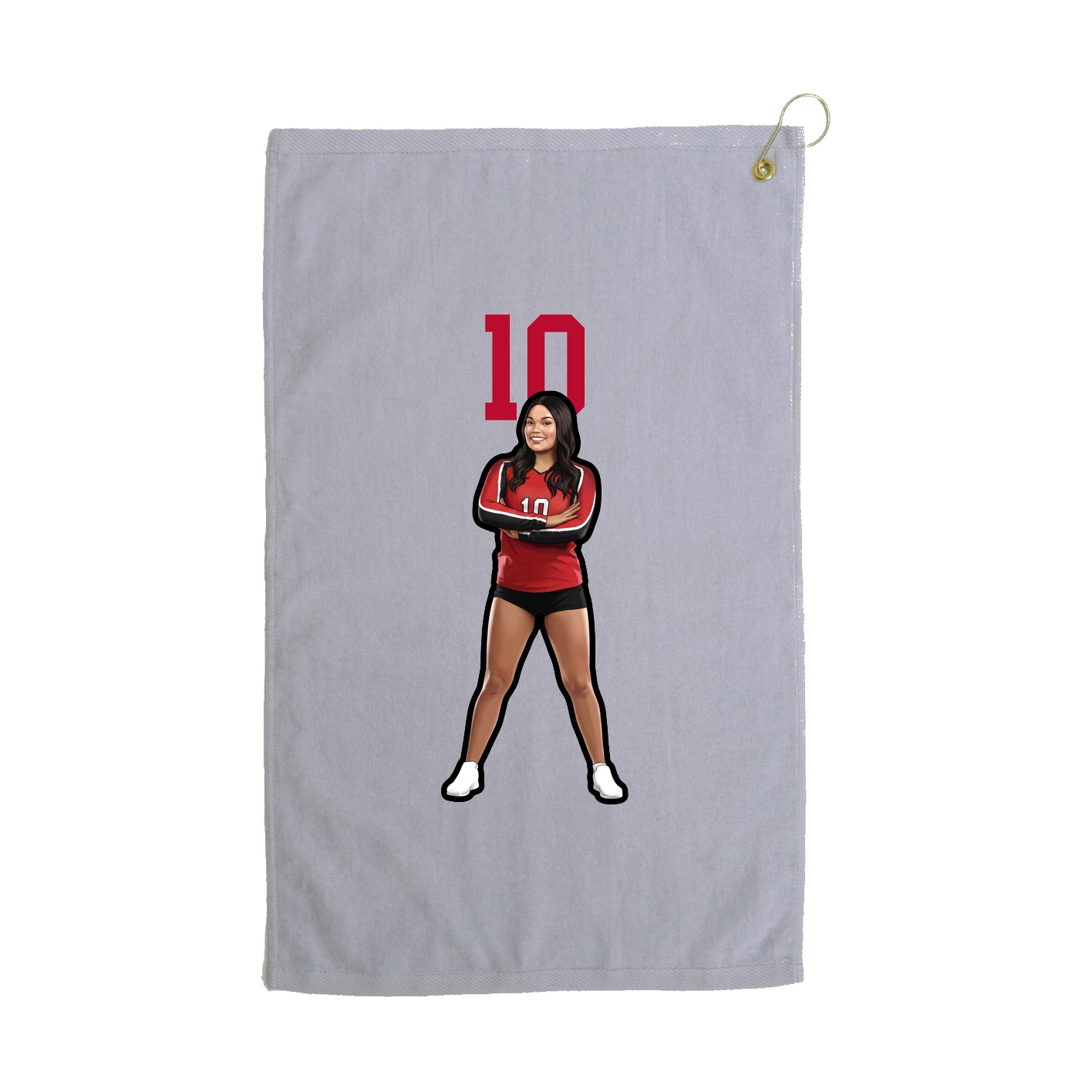 Golf Towel — Number Top in Grey