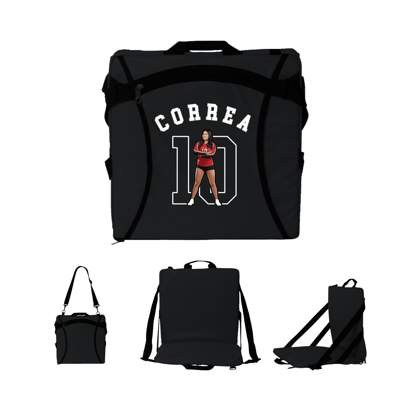 Folding Stadium Seat — Shirsey Arch in Black