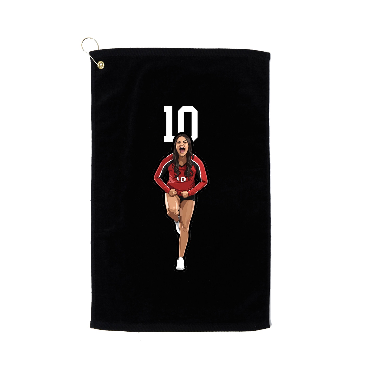 Golf Towel — Number Top in Black