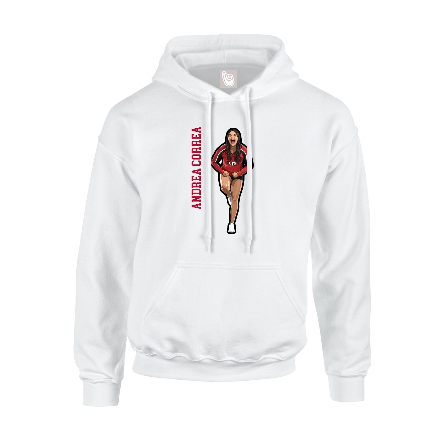 Youth Hoodie — Name Vertical in White