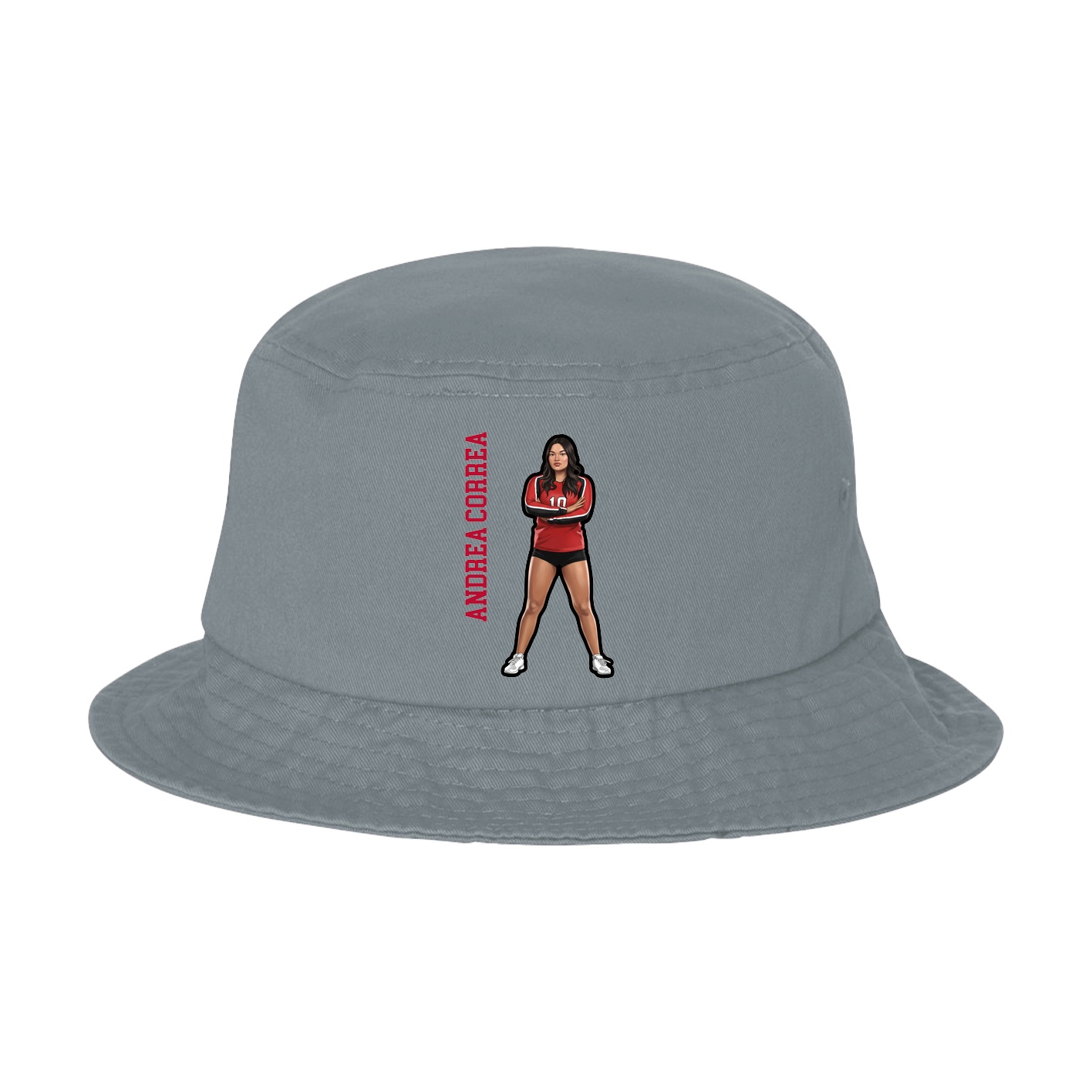 Bucket Cap — Name Vertical in Grey