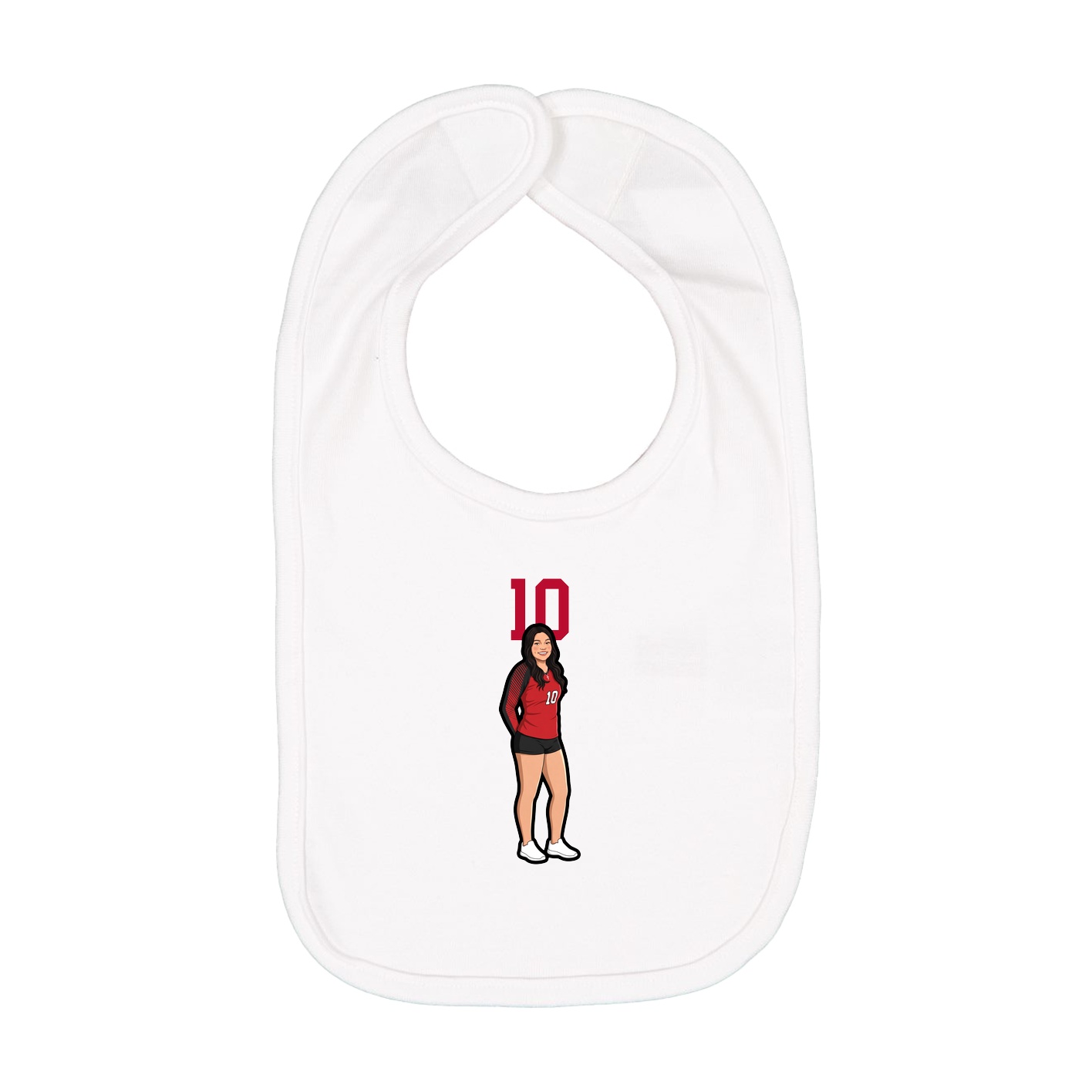 Infant Bib — Number Top in White