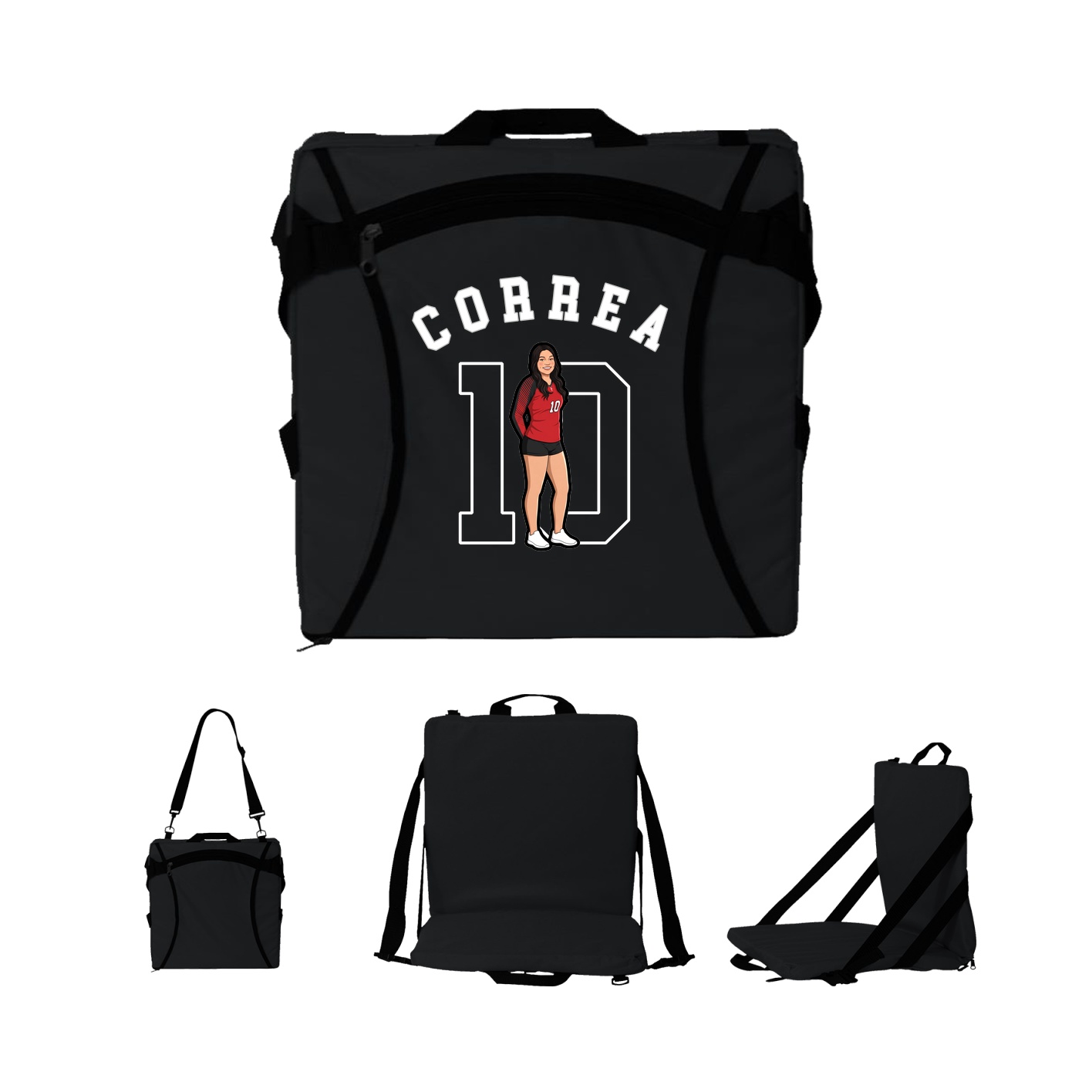 Folding Stadium Seat — Shirsey Arch in Black