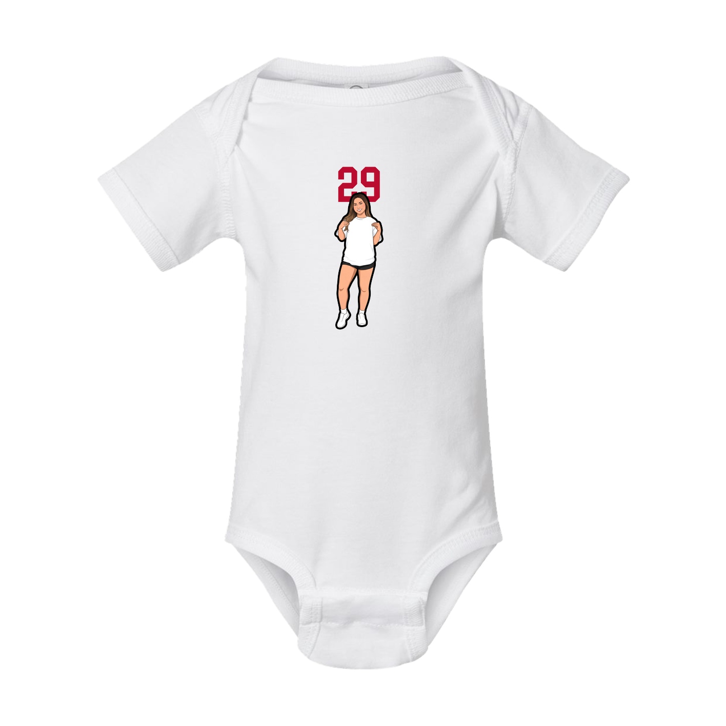 Baby Onesie — Number Top in White