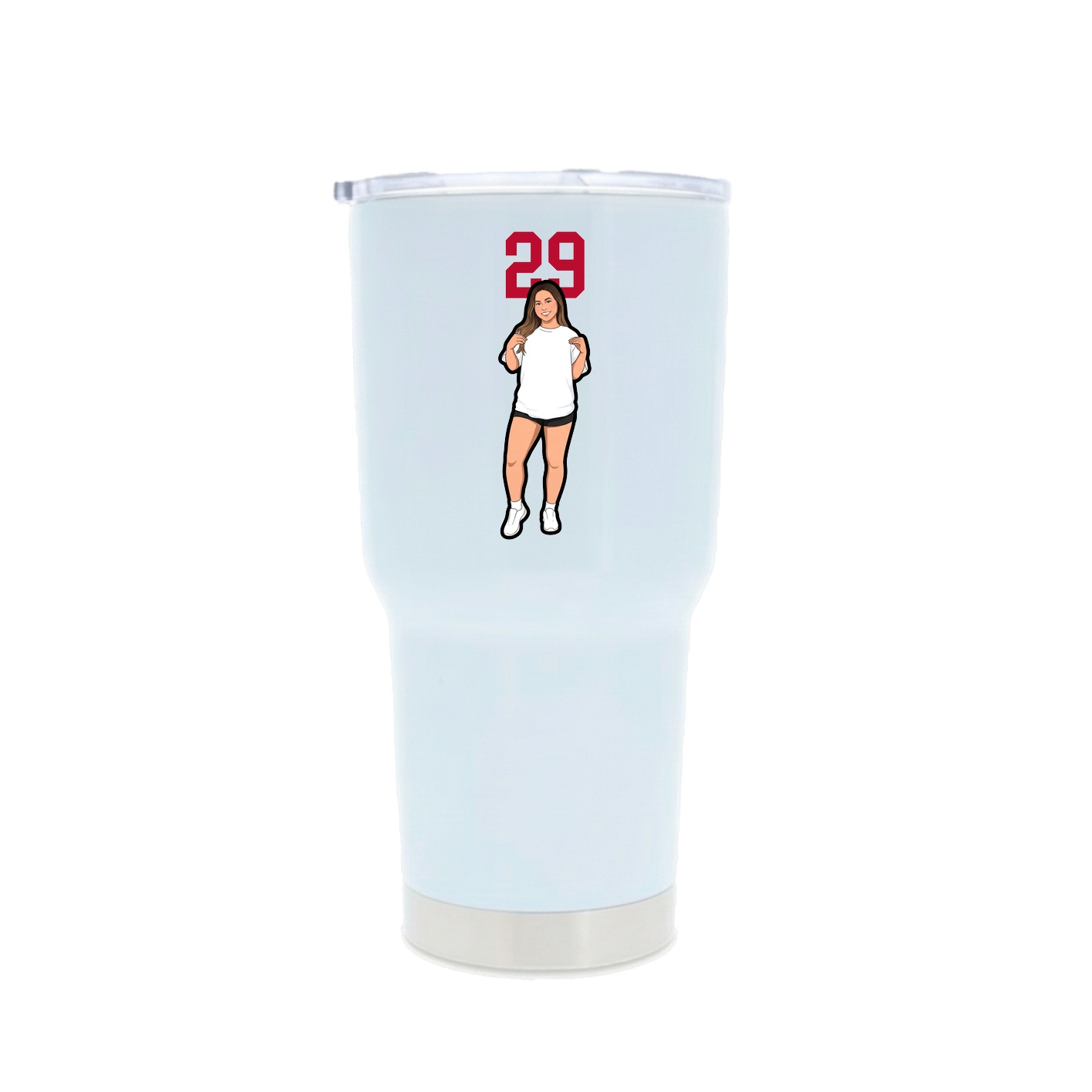 30oz Stainless Steel Tumbler — Number Top in White