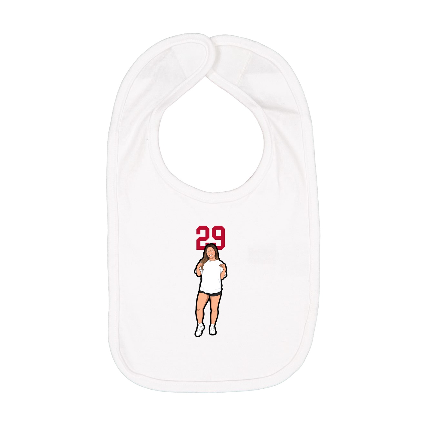 Infant Bib — Number Top in White