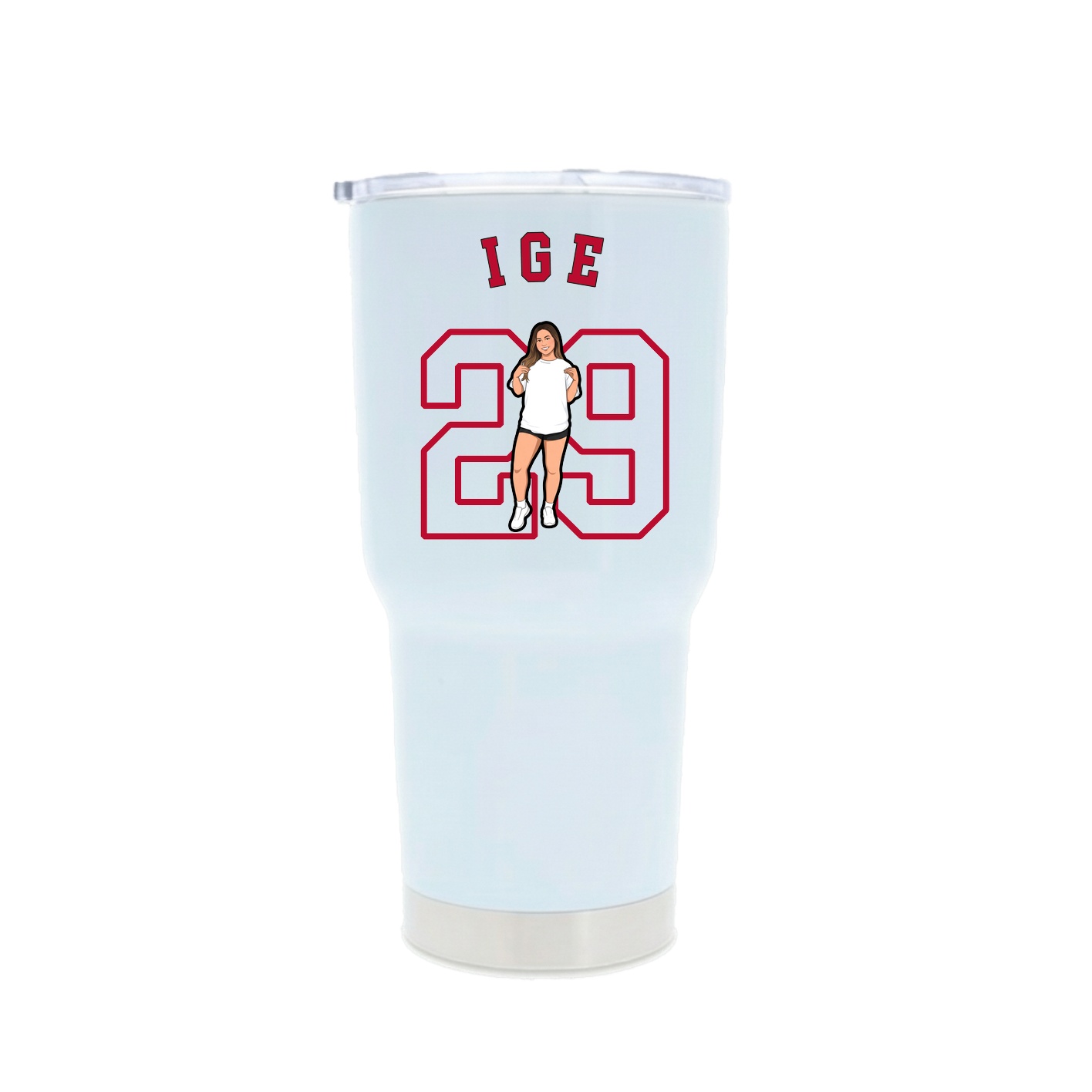 30oz Stainless Steel Tumbler — Shirsey Arch in White