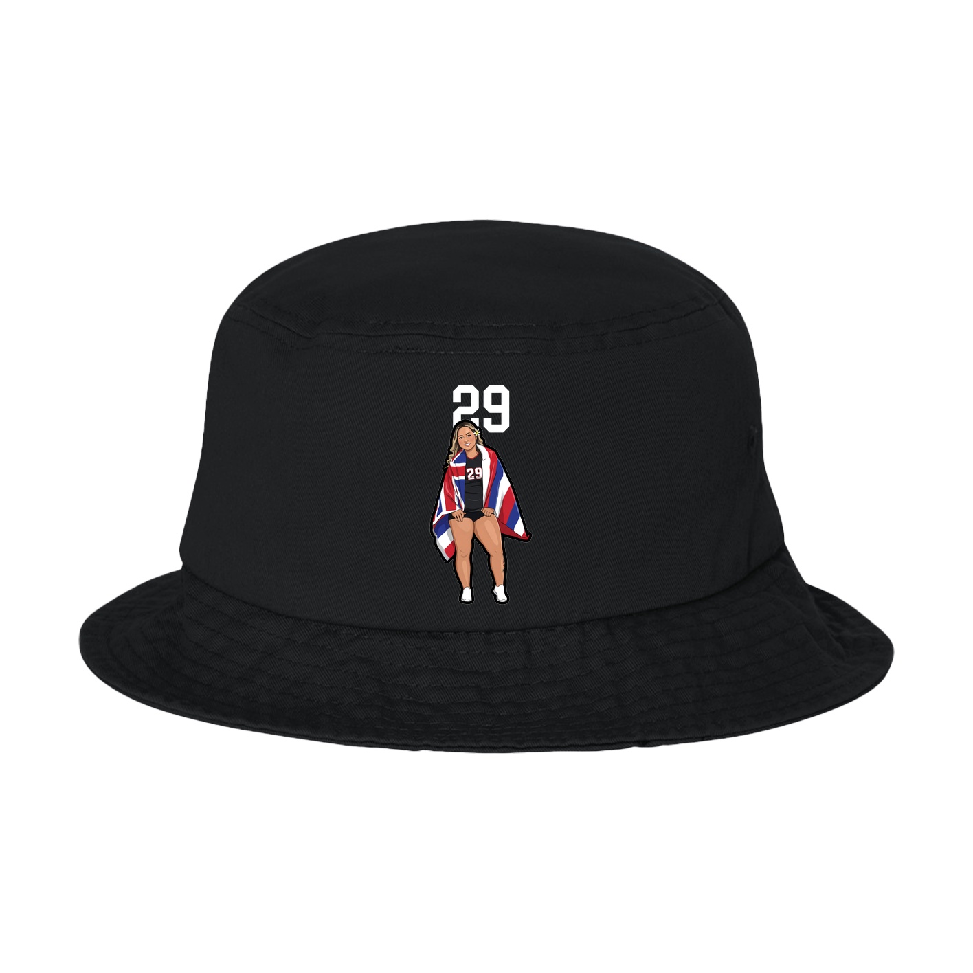 Bucket Cap — Number Top in Black