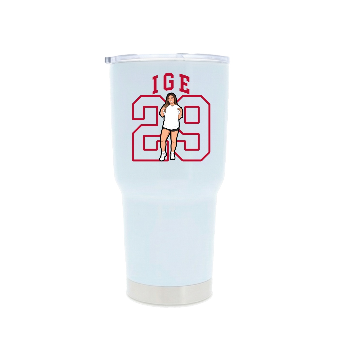 30oz Stainless Steel Tumbler — Shirsey in White