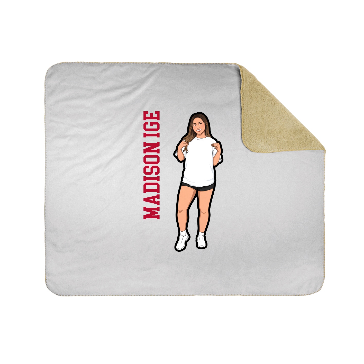 Throw Blanket — Name Vertical in White