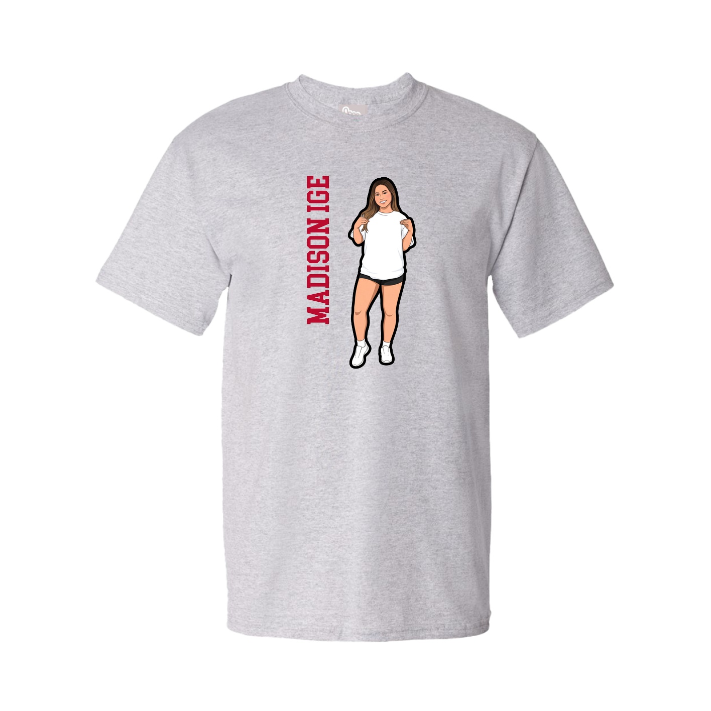 Youth Tee — Name Vertical in Grey