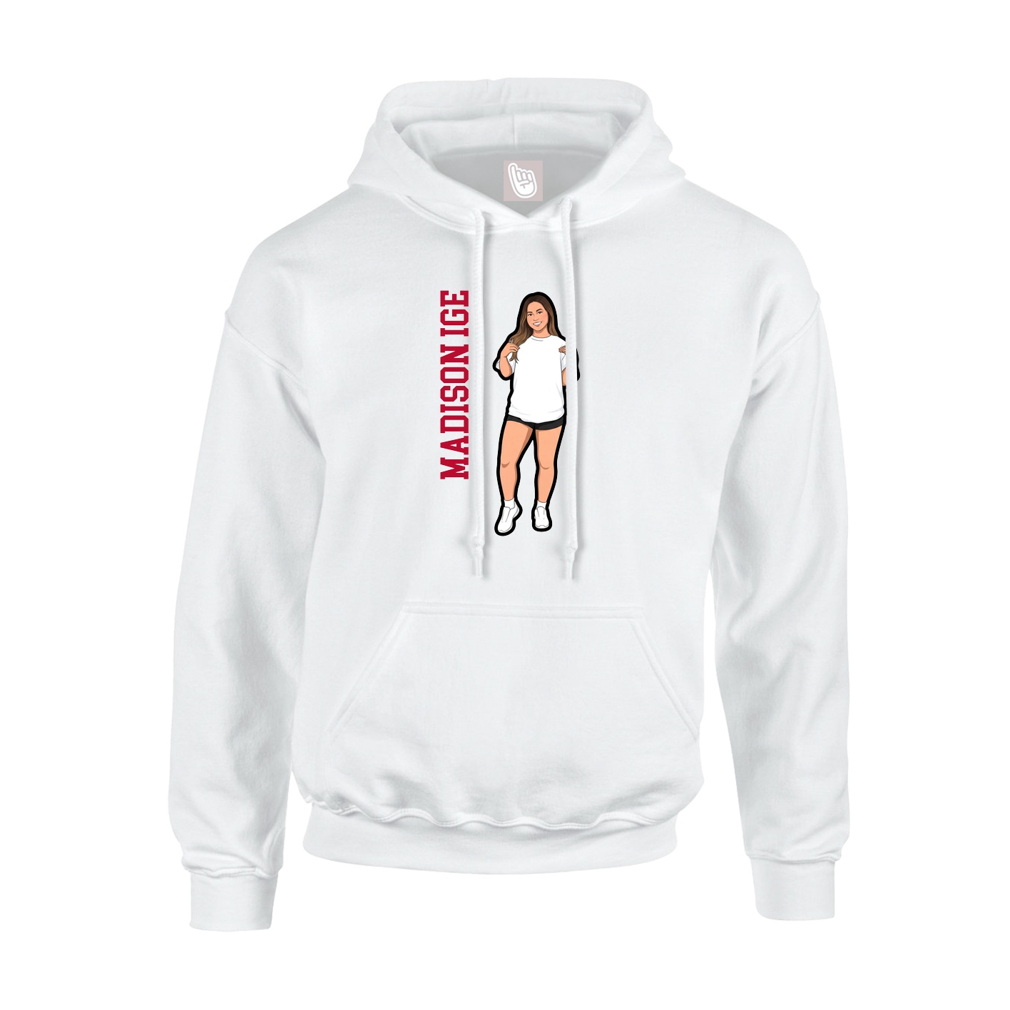 Hoodie — Name Vertical in White
