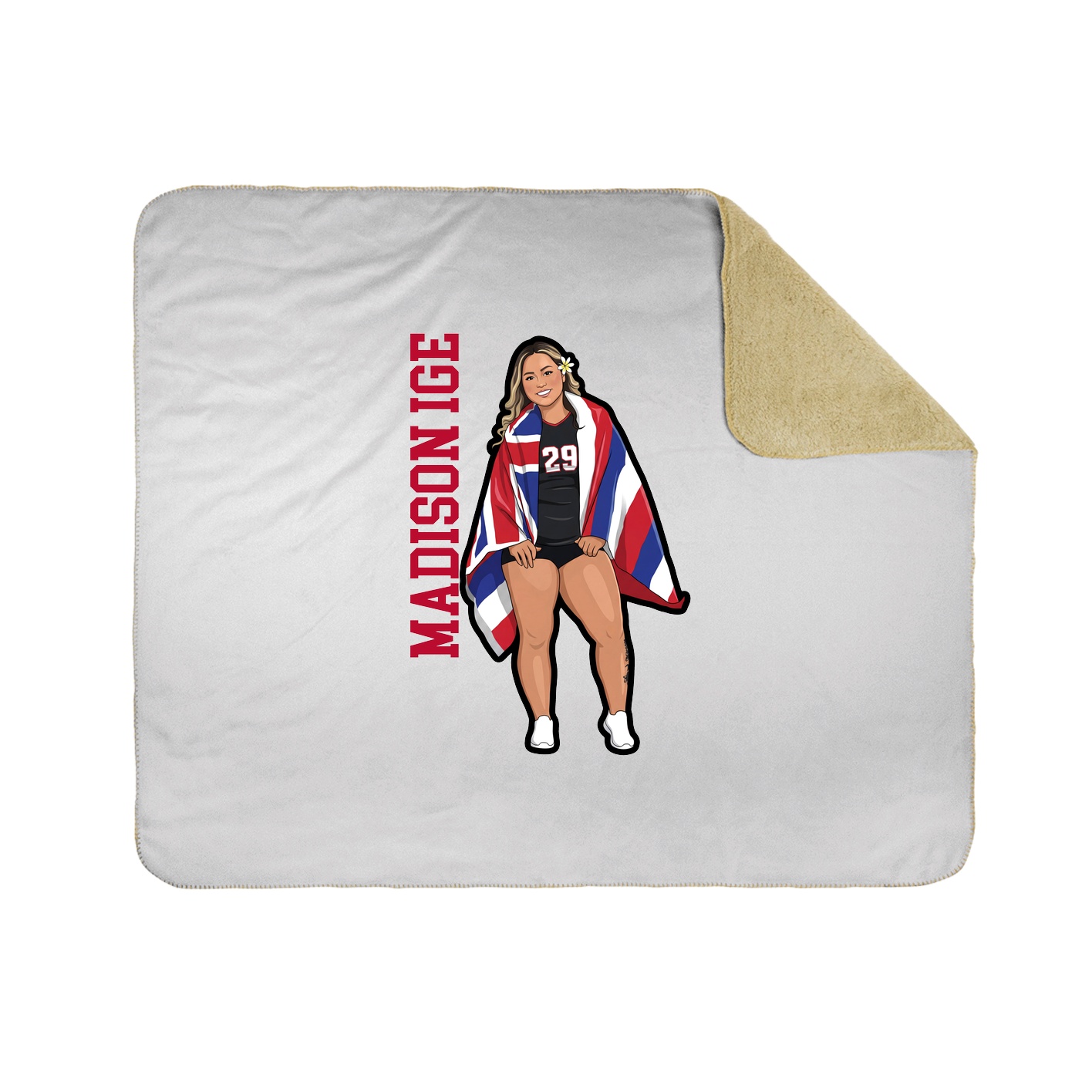 Throw Blanket — Name Vertical in White