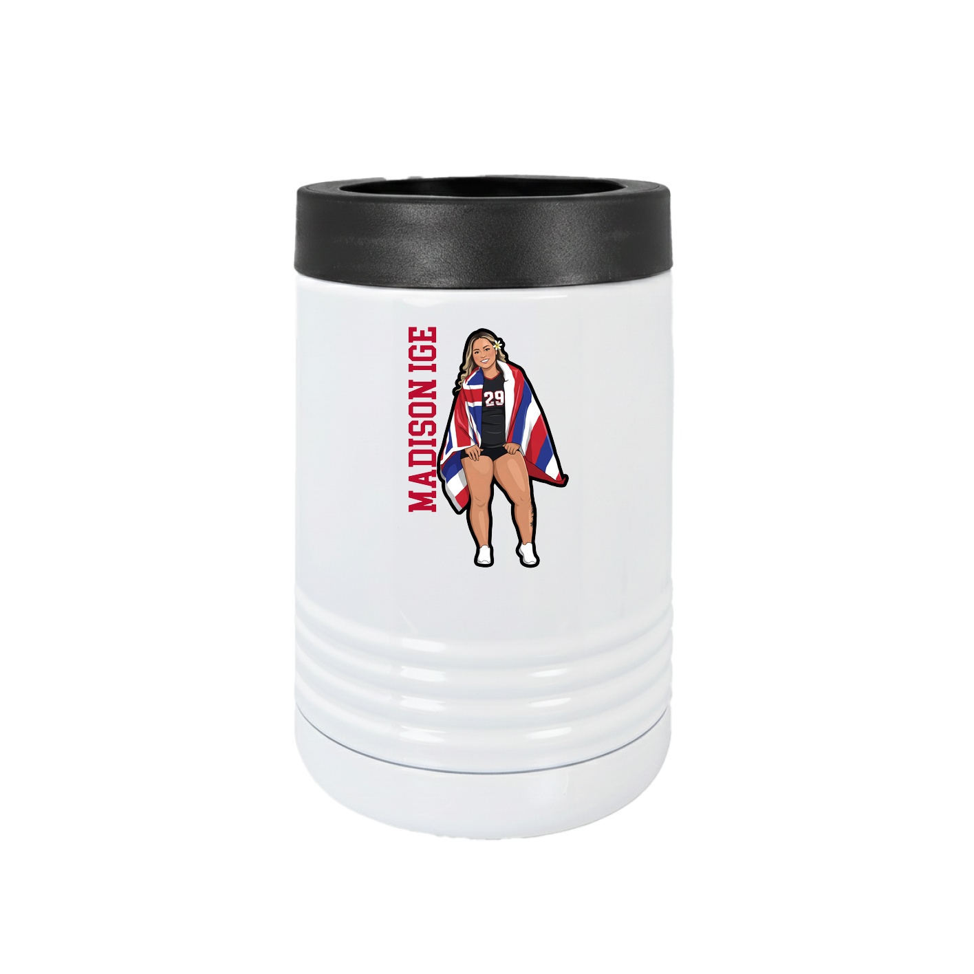Beverage Holder — Name Vertical in White